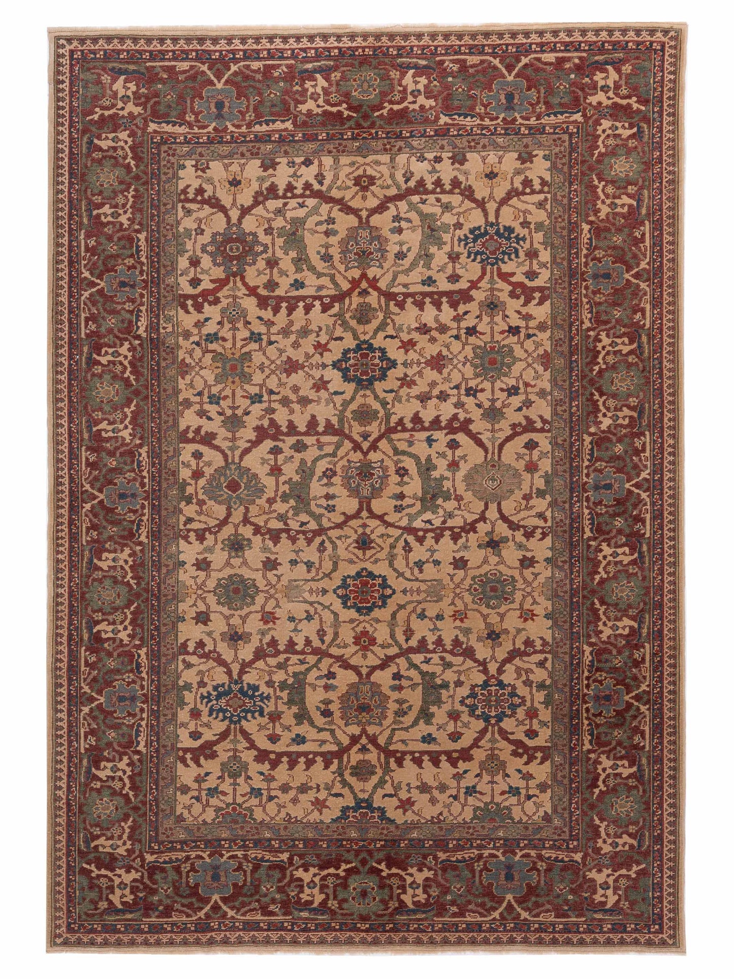 Pasha Antique Loom Ivory Red Traditional