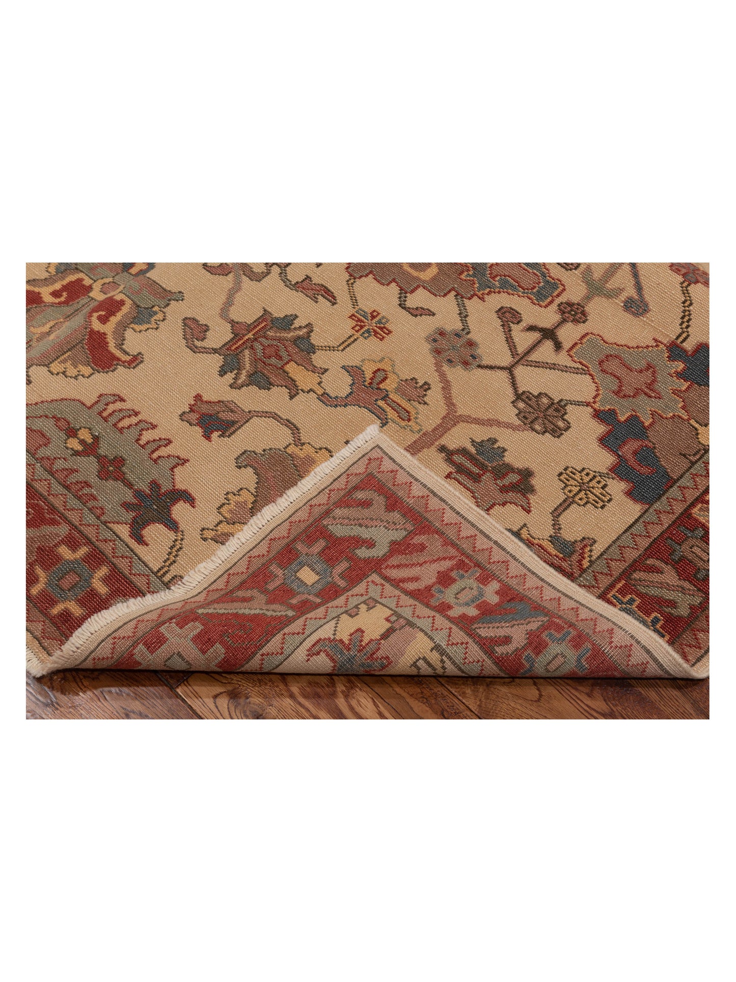 Antique Loom 121579 Beige Rust 5.8x8 Hand Knotted Rug