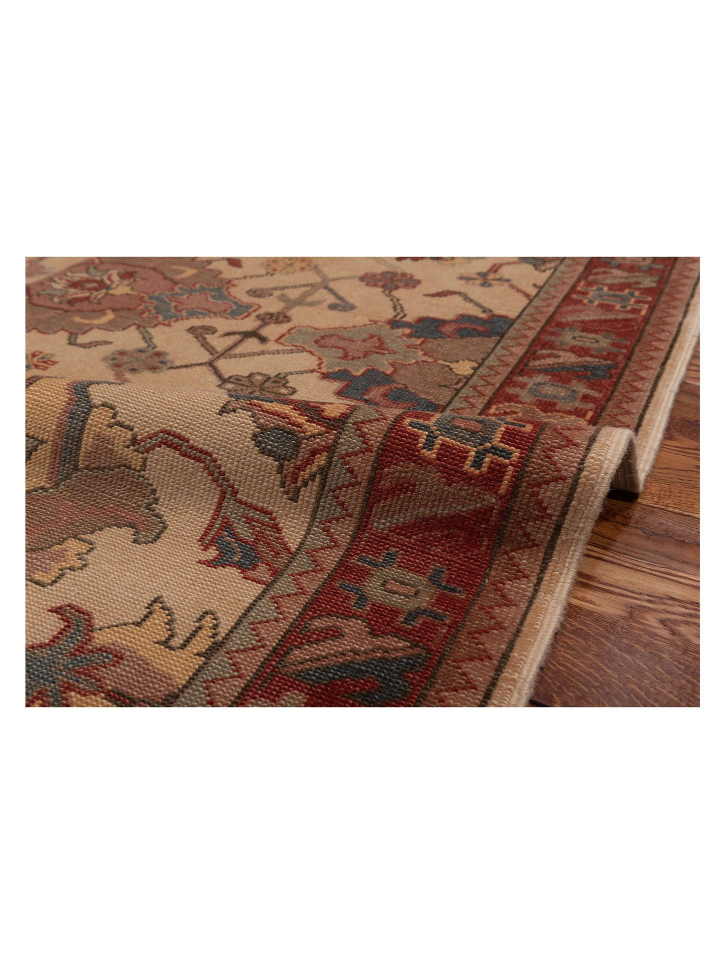 Antique Loom 121579 Beige Rust 5.8x8 Hand Knotted Rug
