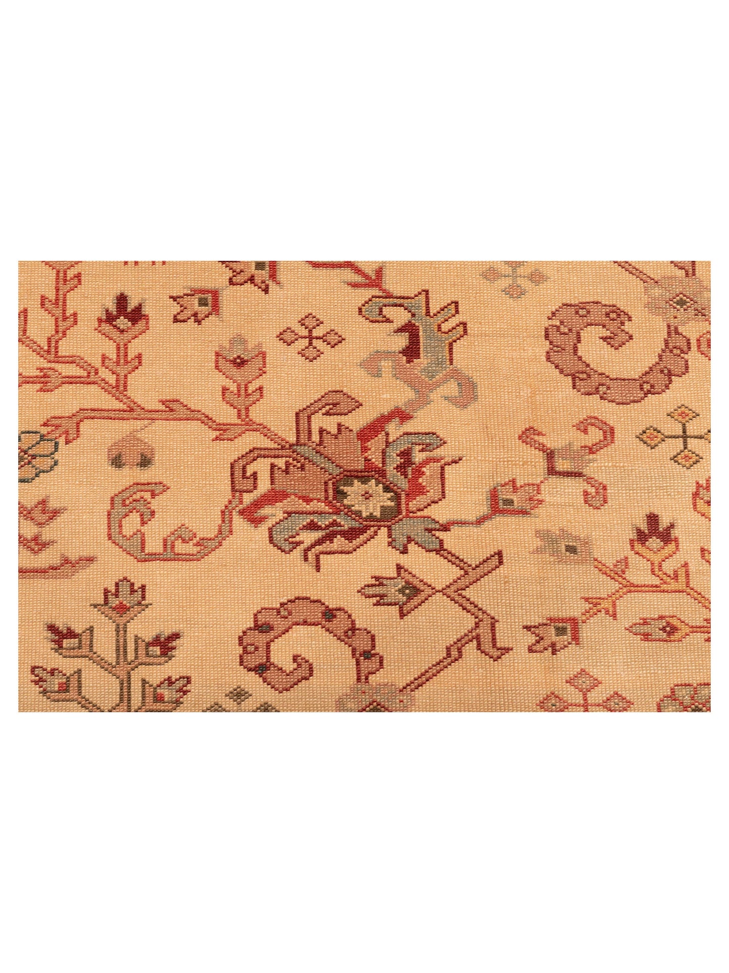 Antique Loom 121583 Ivory Red 6.8x9 Hand Knotted Rug