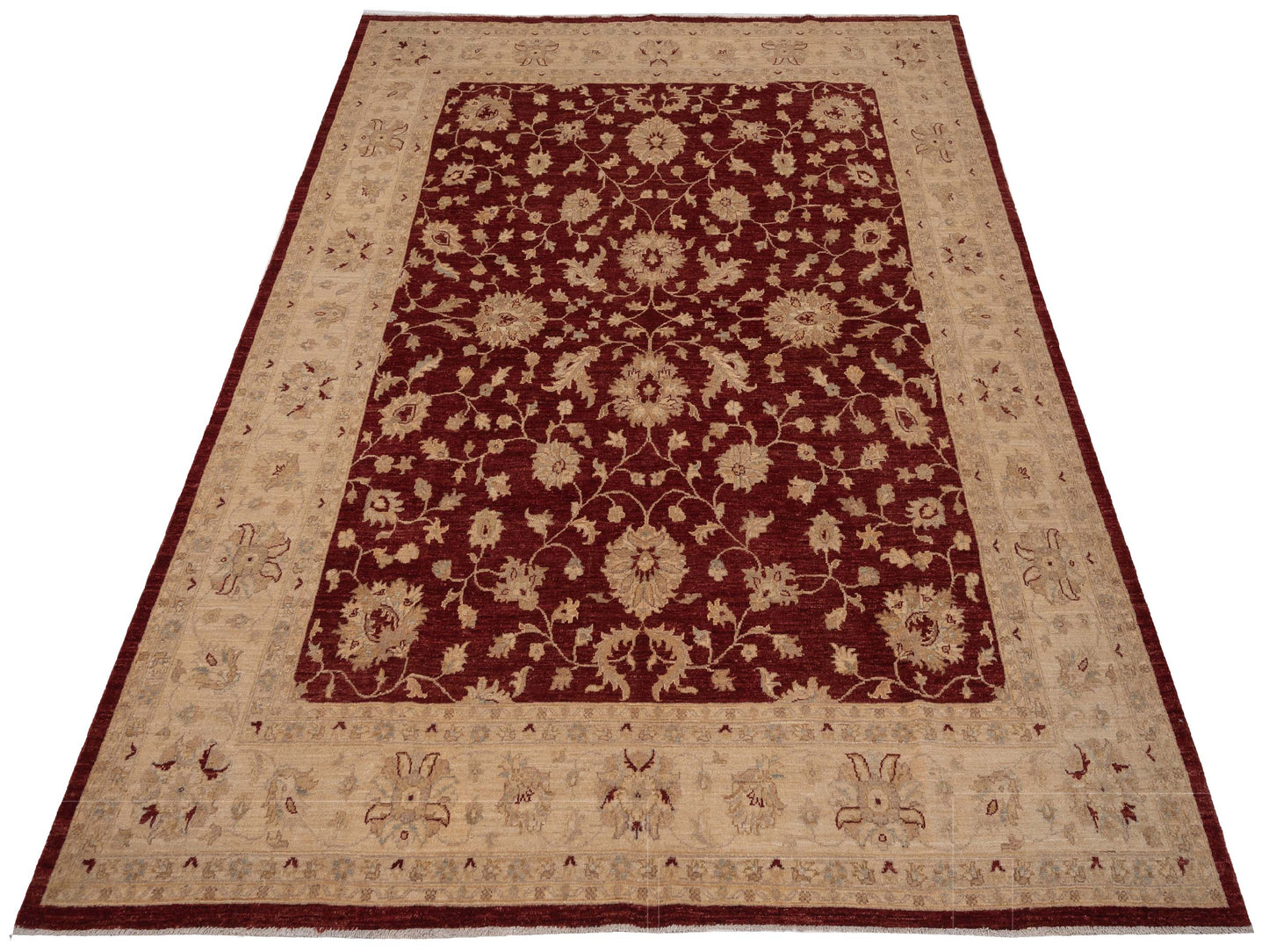 Sultan 121718 Red Ivory 7.11x10.1 Hand Knotted Rug