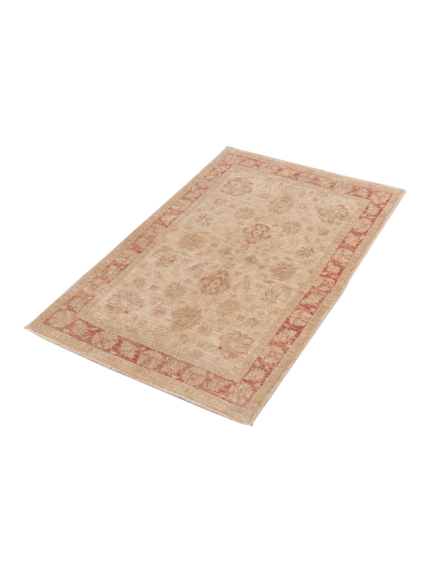 Sultan 121725 Ivory Red 3.9x5.11 Hand Knotted Rug