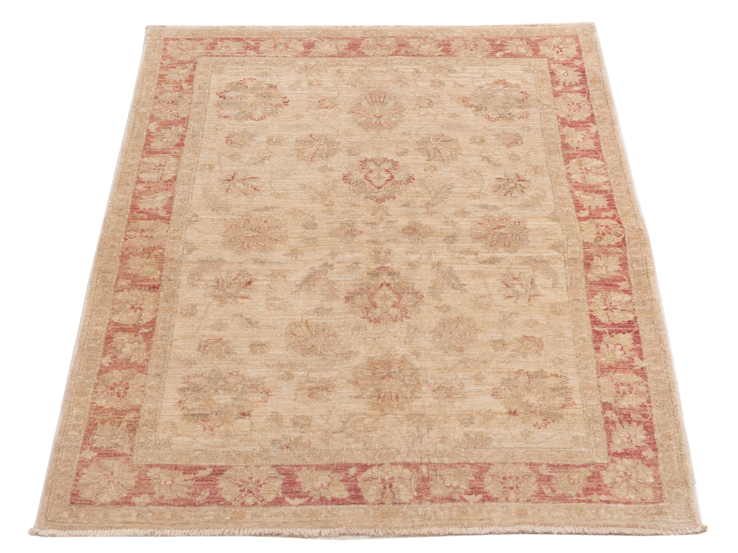 Sultan 121725 Ivory Red 3.9x5.11 Hand Knotted Rug