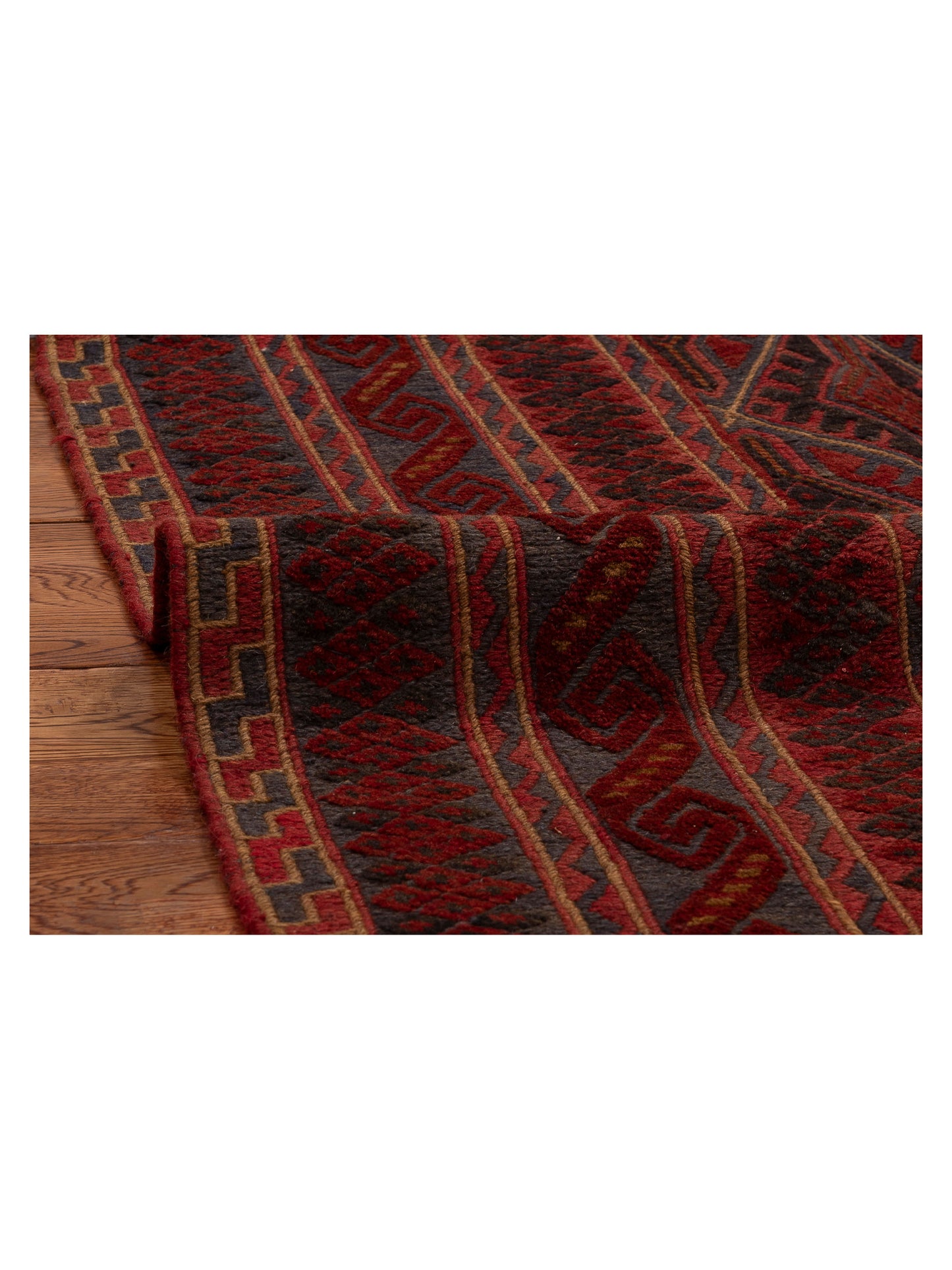 Afghan Soumak 121805 Charcoal Red 4.10x6.5 Hand Woven Rug