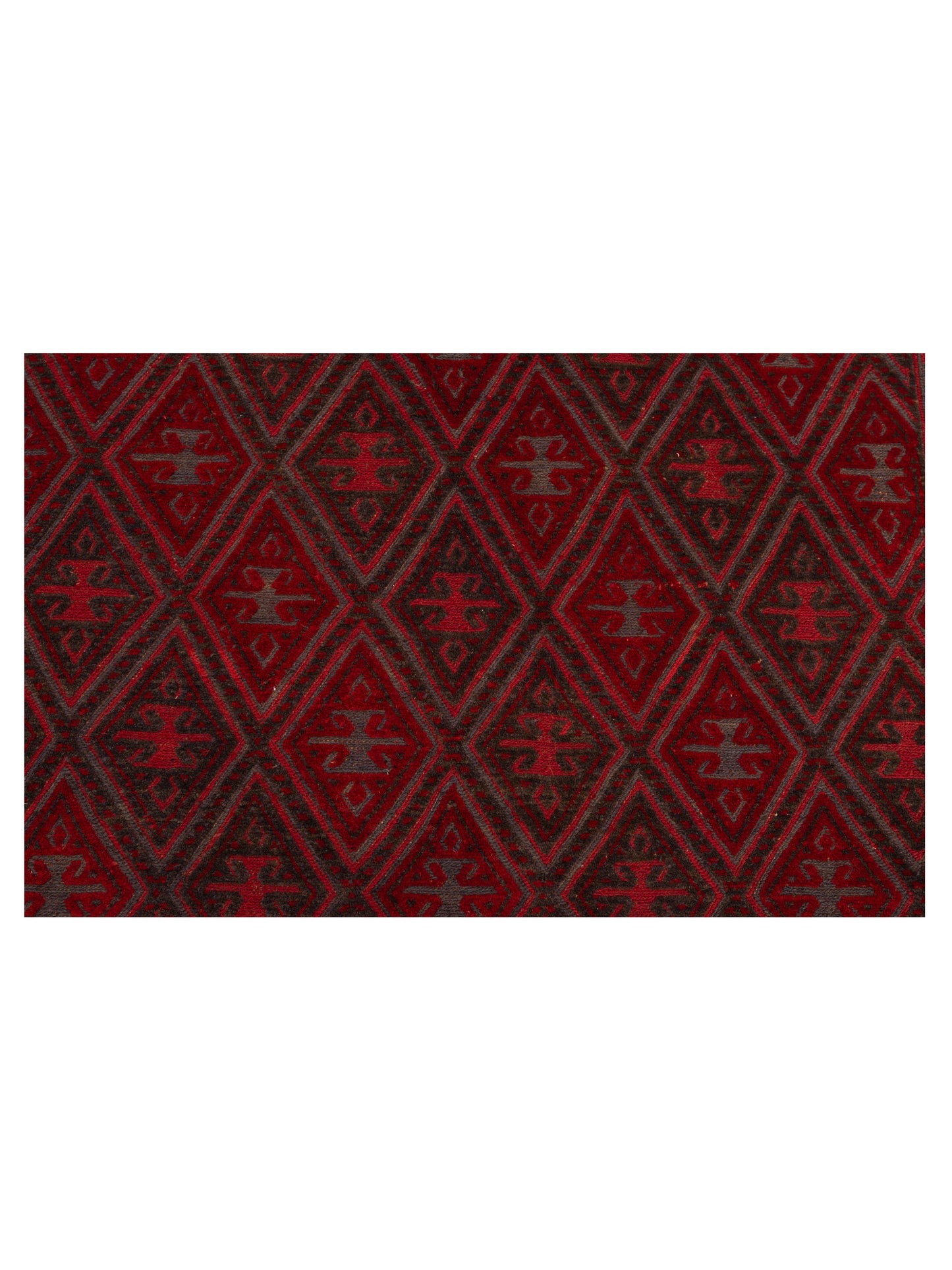 Afghan Soumak 121807 Charcoal Red 4.9x6.1 Hand Woven Rug