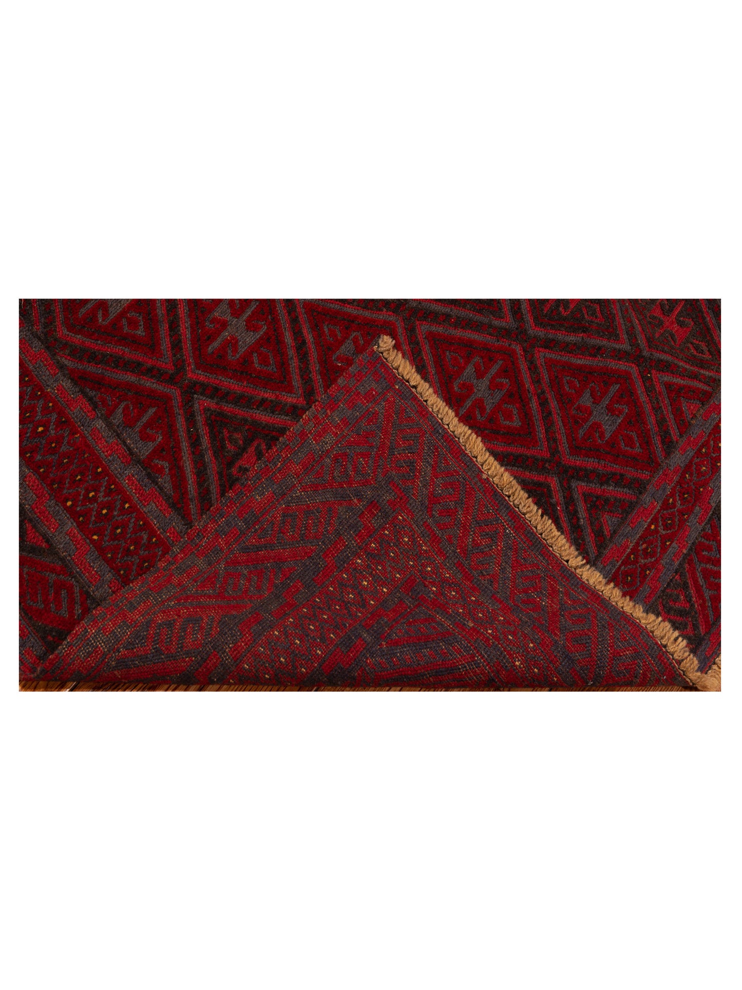Afghan Soumak 121807 Charcoal Red 4.9x6.1 Hand Woven Rug