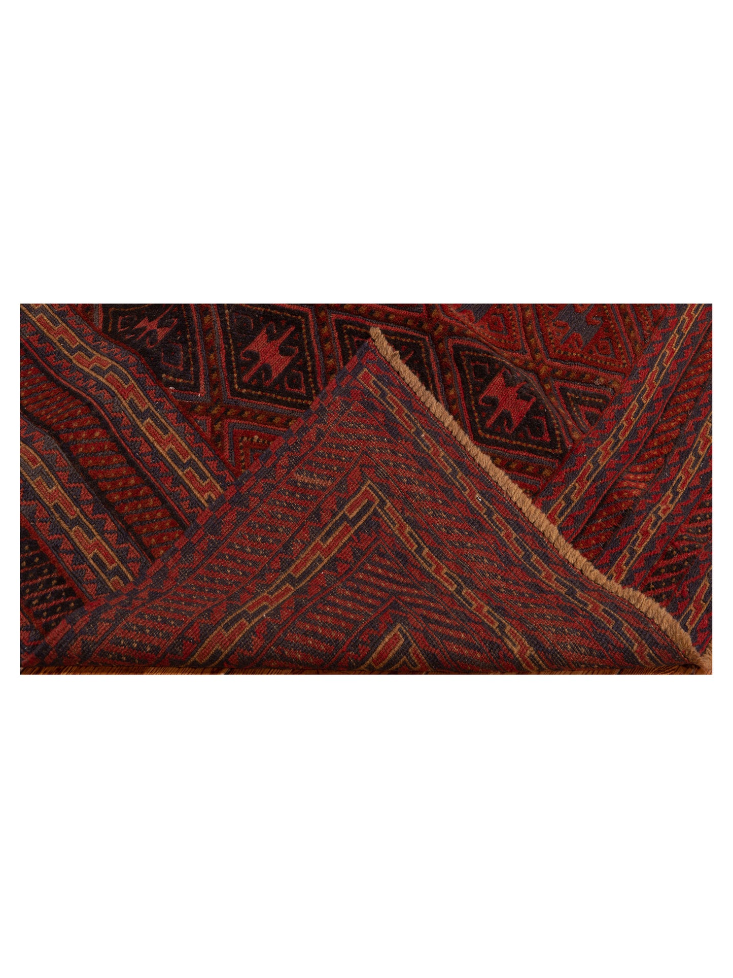 Afghan Soumak 121808 Charcoal Red 5x6.6 Hand Woven Rug