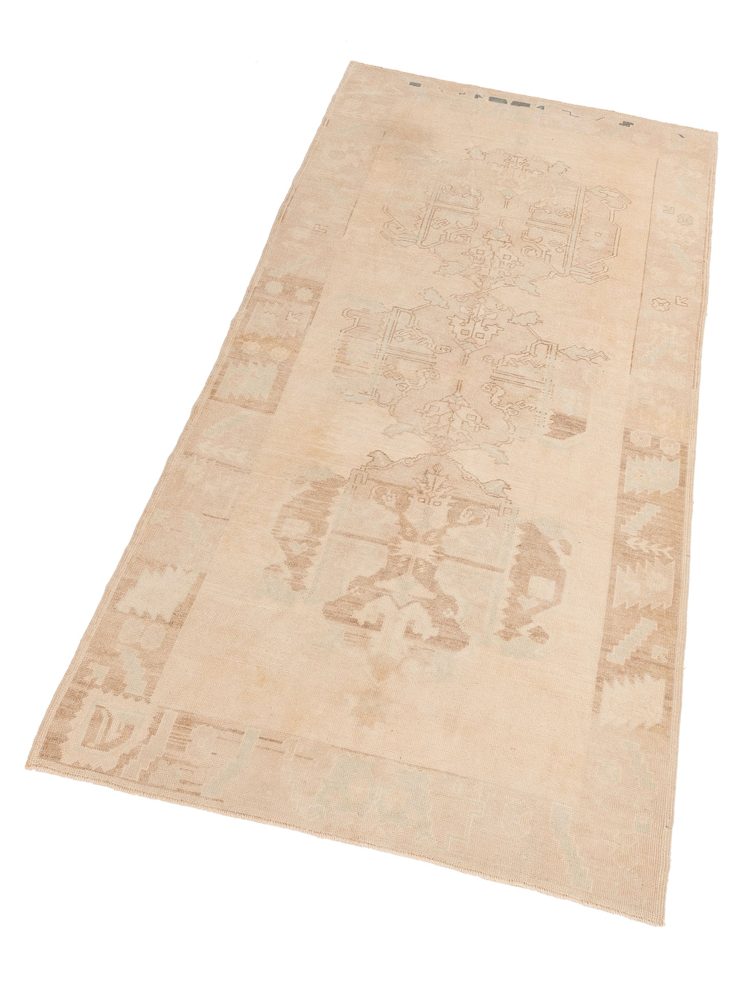 Old Anatolian 121852 Beige Beige 5.1x11.2 Hand Knotted Rug