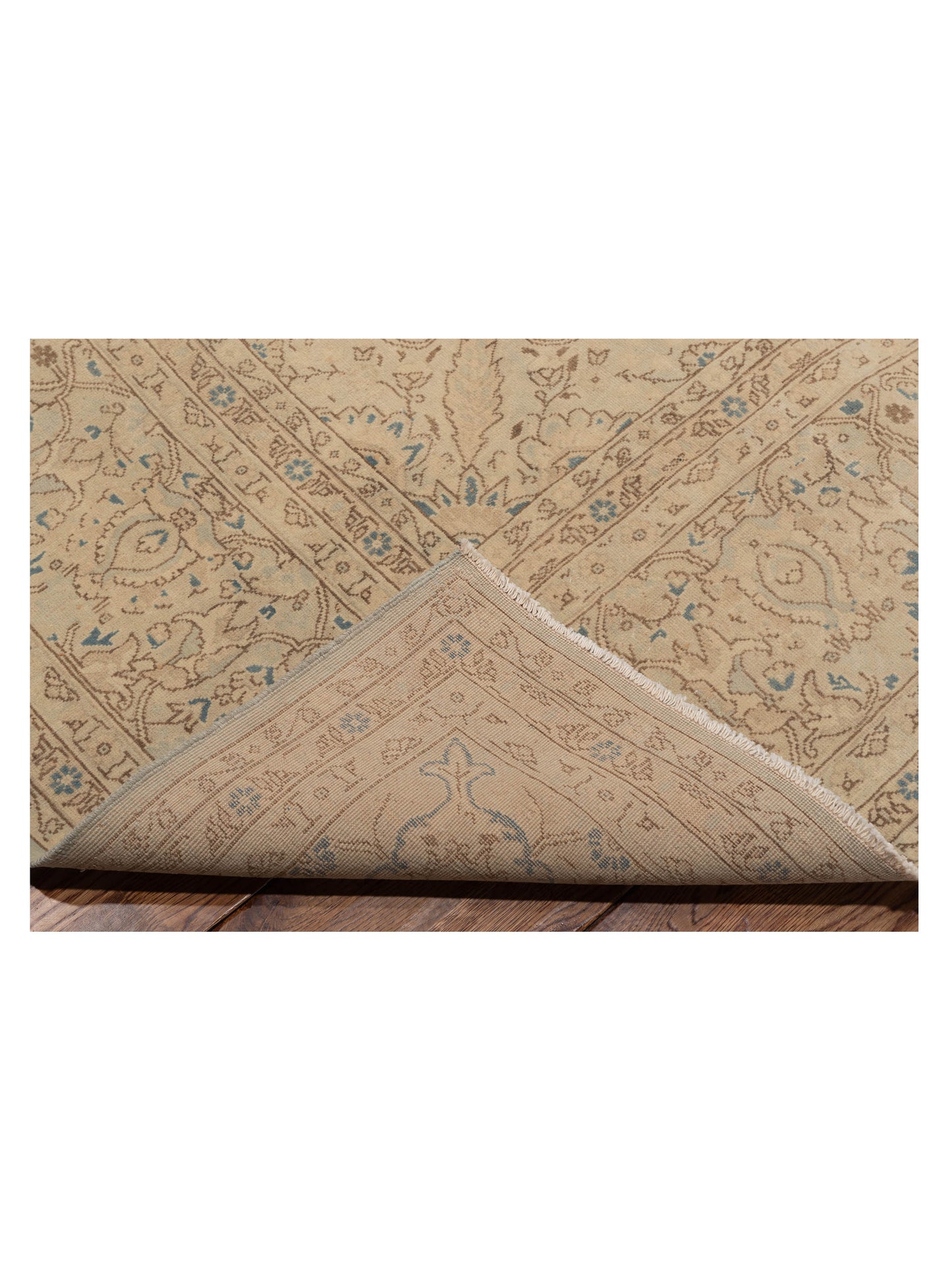 Vintage 121856 Silver Beige 10.3x13.9 Hand Knotted Rug