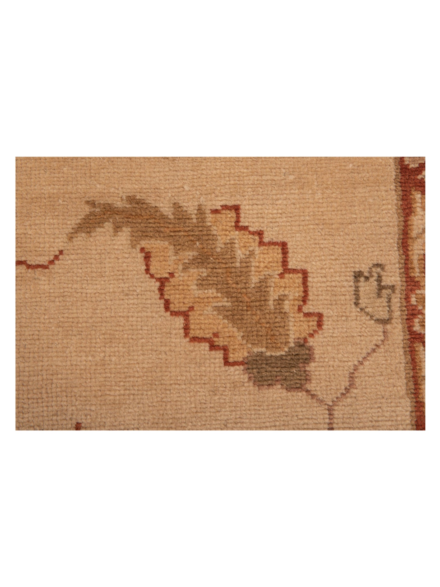 Angora Oushak 121929 Beige Rust 2.7x12.5 Hand Knotted Rug