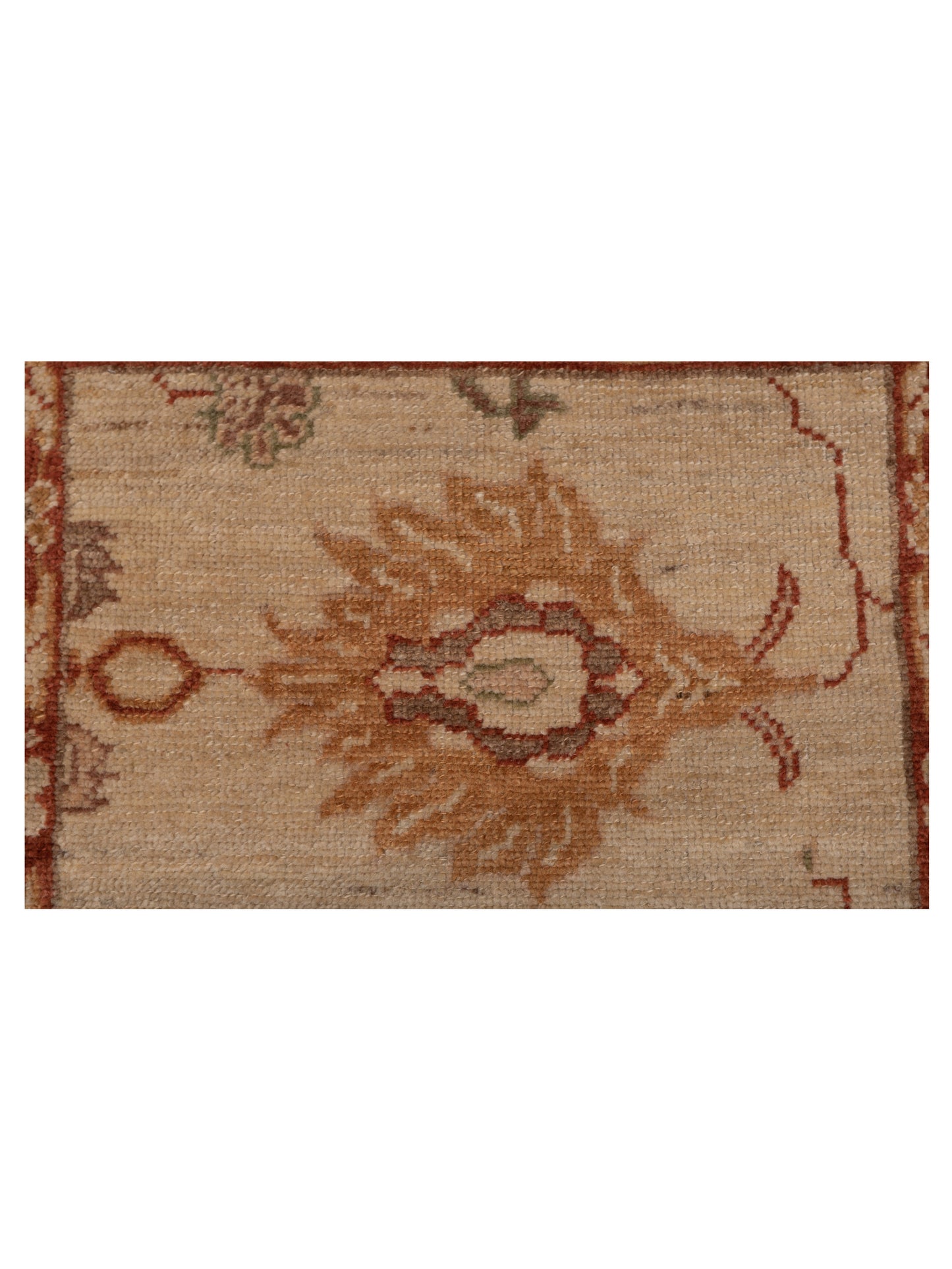 Angora Oushak 121953 Ivory Rust 2.4x13.8 Hand Knotted Rug