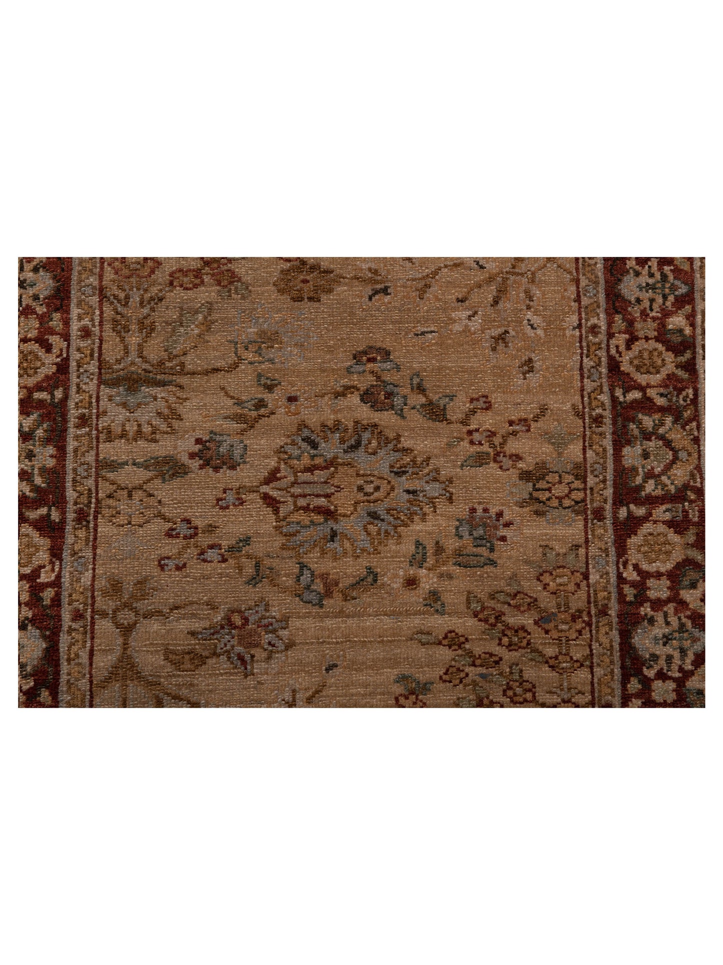 Narin Cevriye Gold Burgundy 2.7x13.9 Hand Knotted Rug