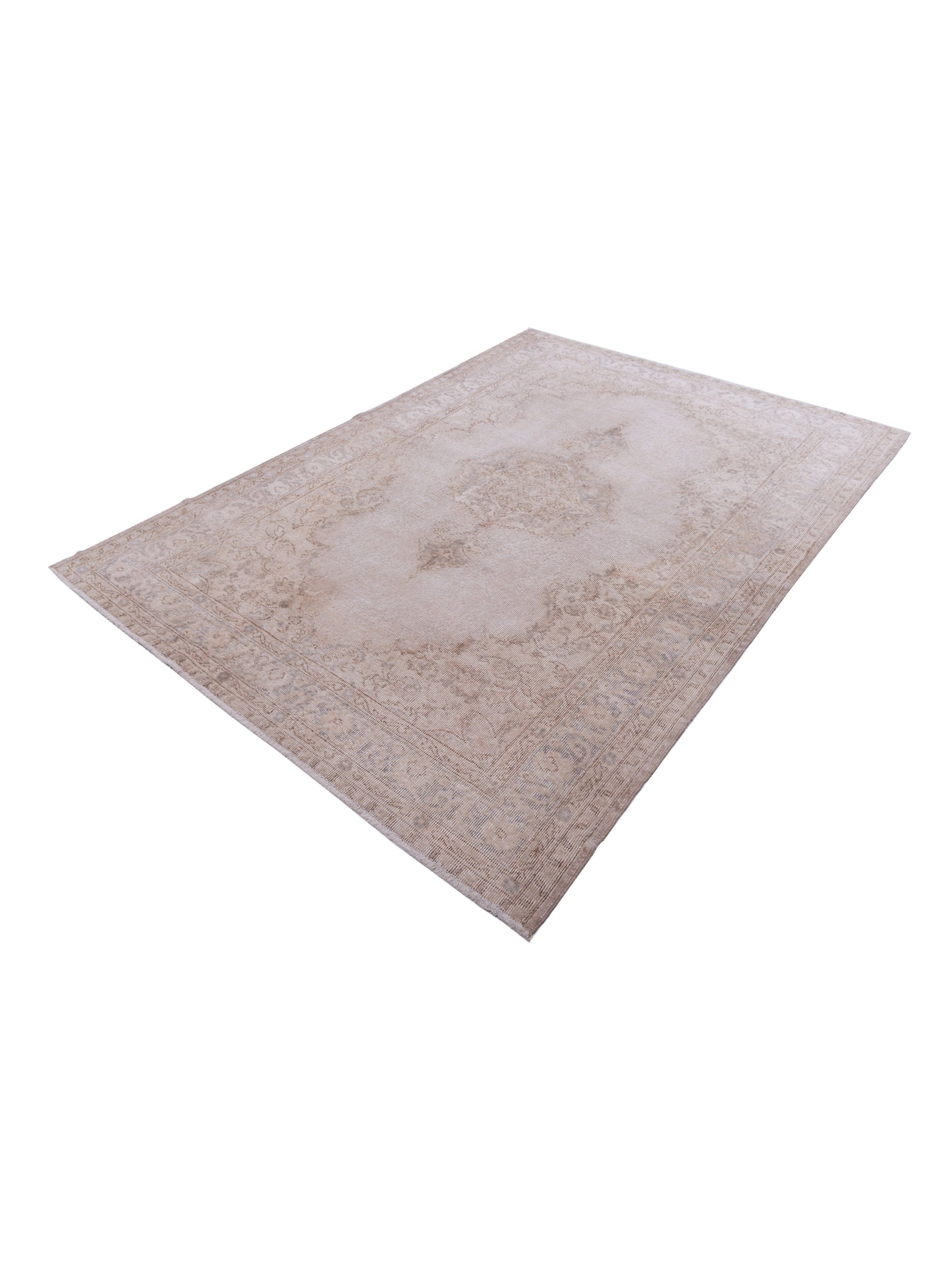 Vintage 121976 Beige 5.7x7.11 Hand Knotted Rug