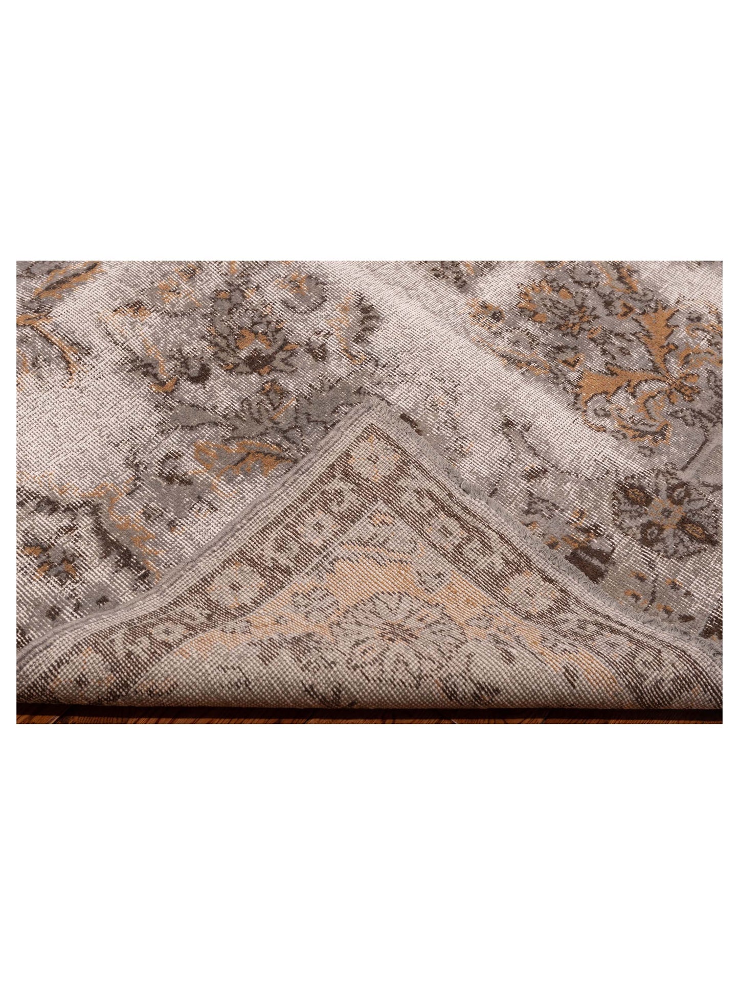 Vintage 121986 Gray 6.8x10.9 Hand Knotted Rug