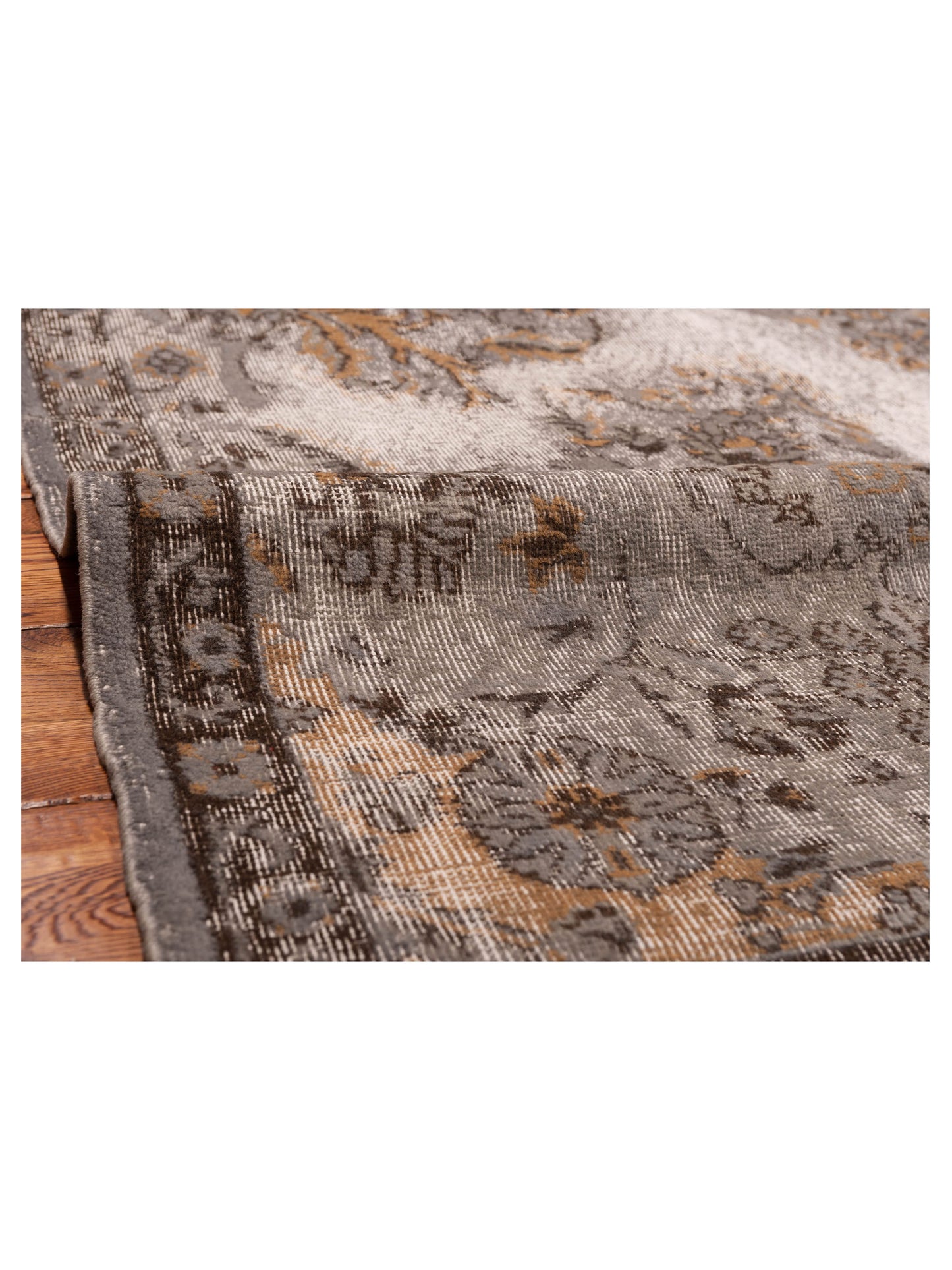 Vintage 121986 Gray 6.8x10.9 Hand Knotted Rug