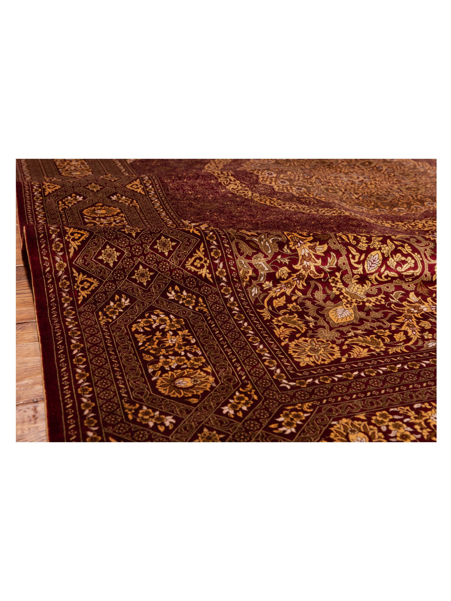 Pure Silk 122072 Red Red 5.7x8.1 Hand Knotted Rug