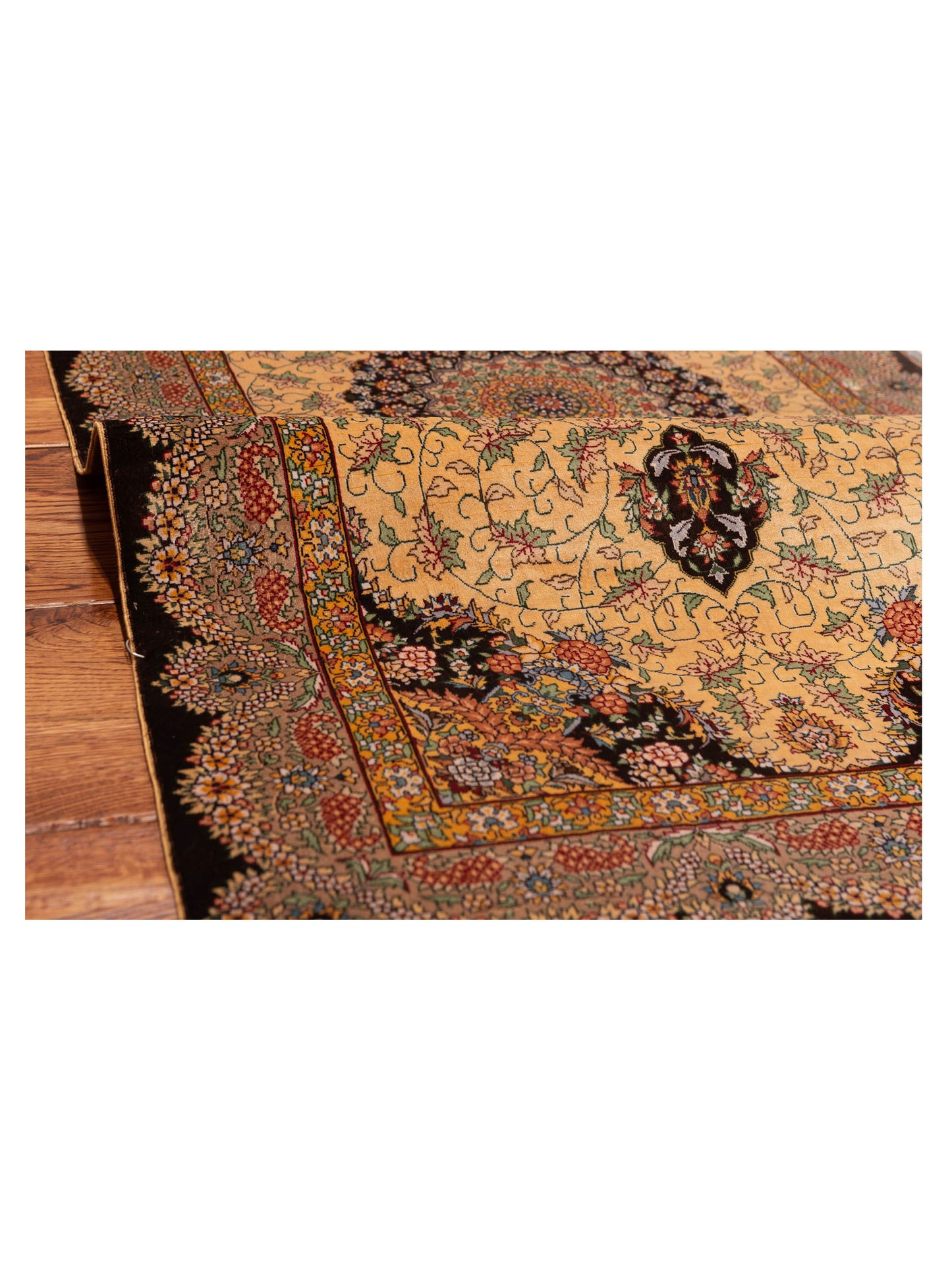 Pure Silk 122116 Gold Brown 2.4x4.1 Hand Knotted Rug