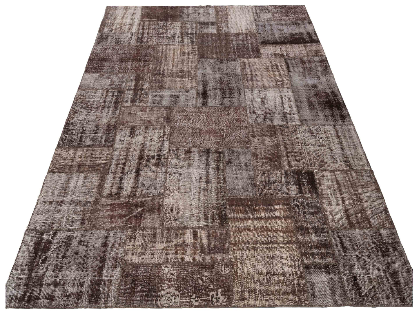 Turkish Vestige Patchwork 122133 Brown 9x12 Hand Knotted Rug