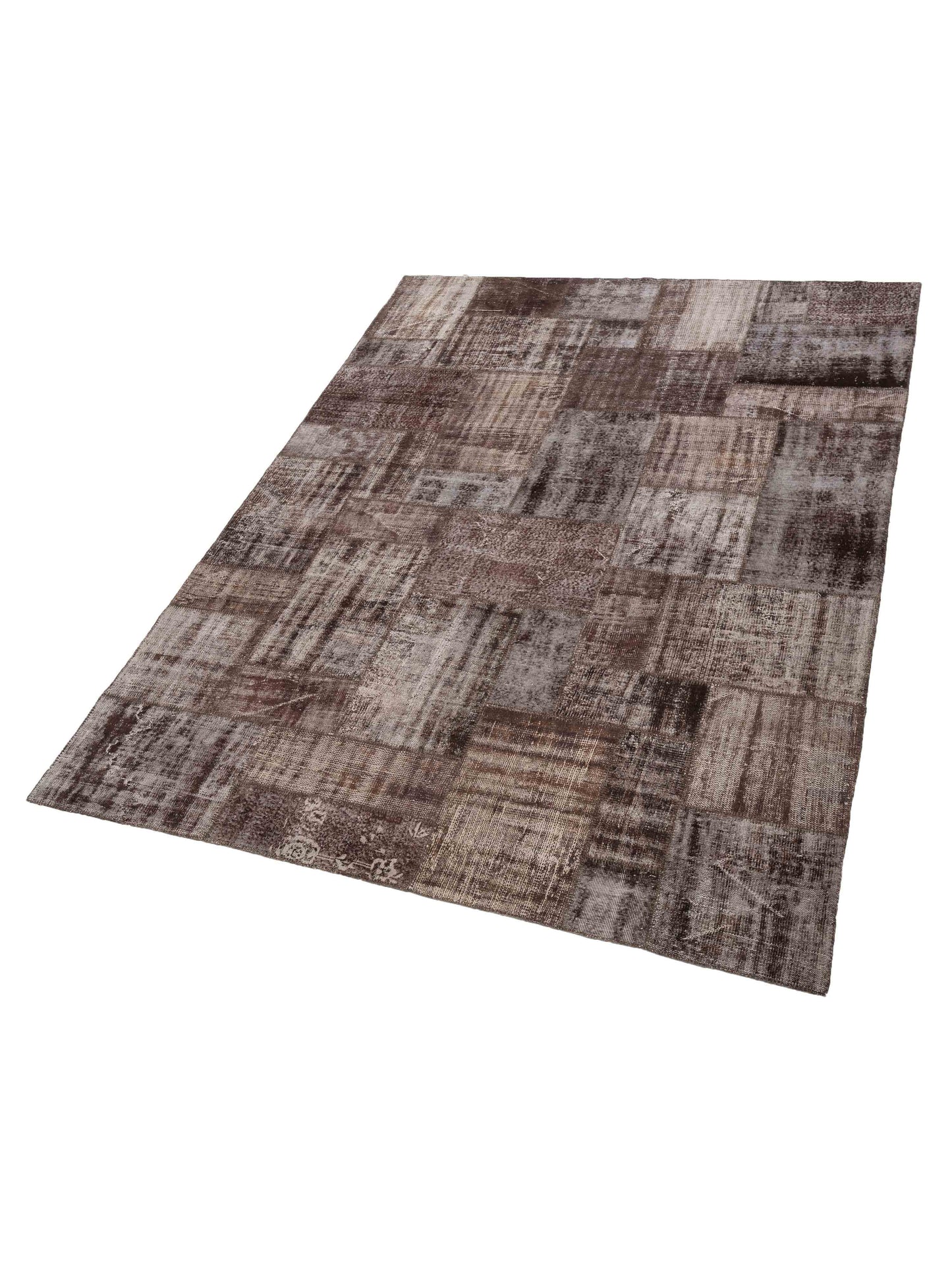 Turkish Vestige Patchwork 122133 Brown 9x12 Hand Knotted Rug