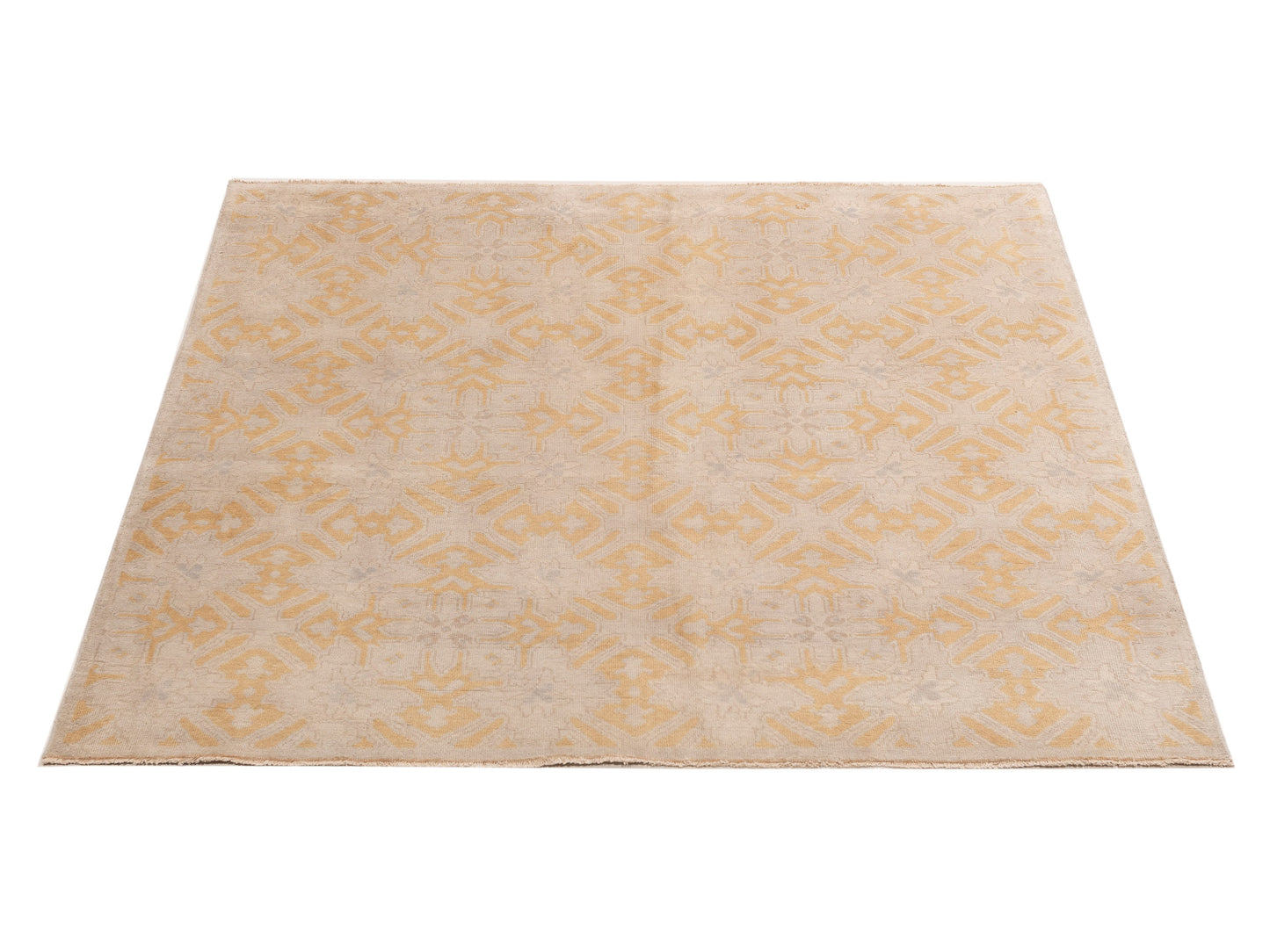 Evren 122197 Beige Gold 6.7x6.7 Hand Knotted Rug