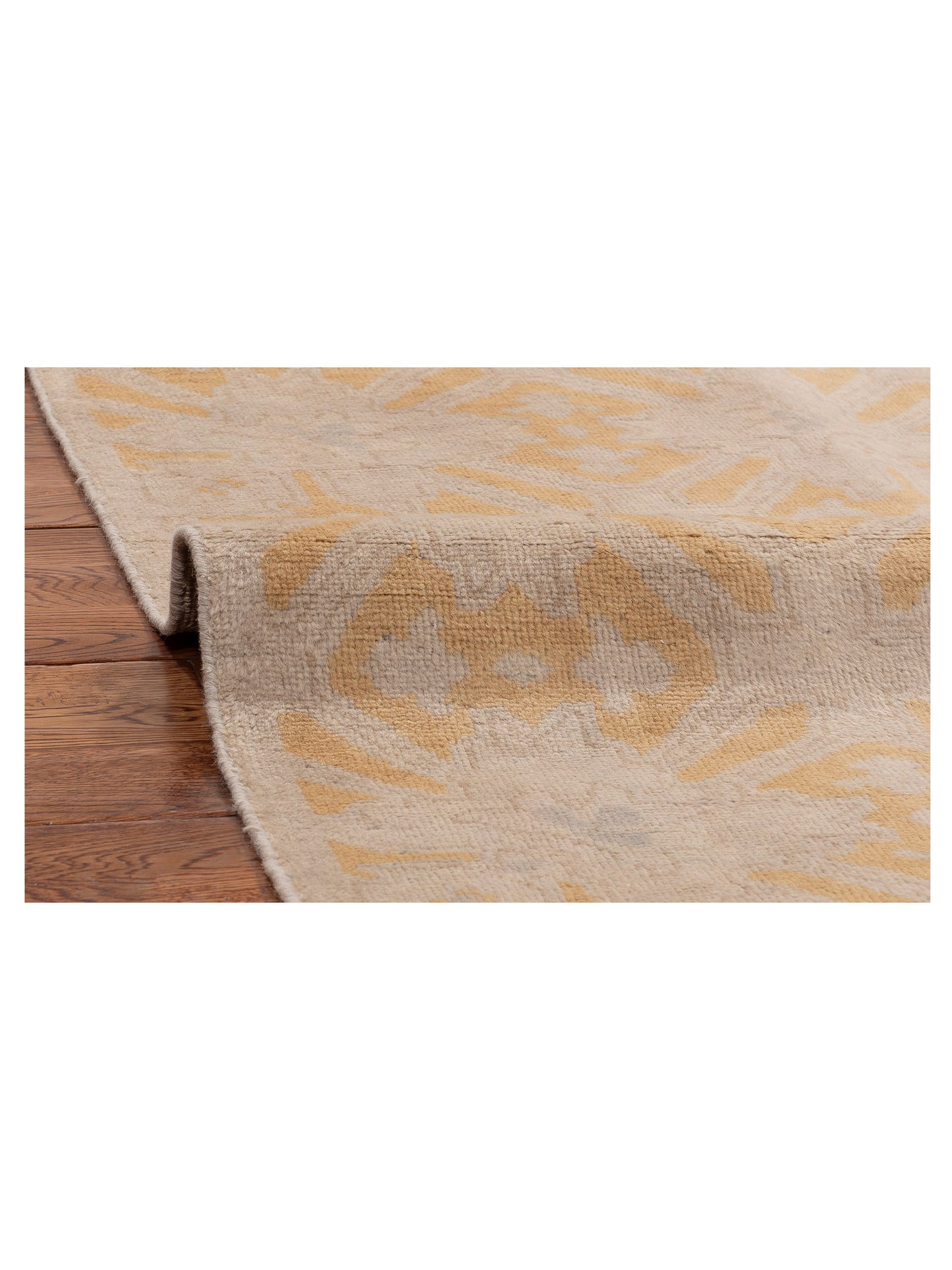 Evren 122197 Beige Gold 6.7x6.7 Hand Knotted Rug