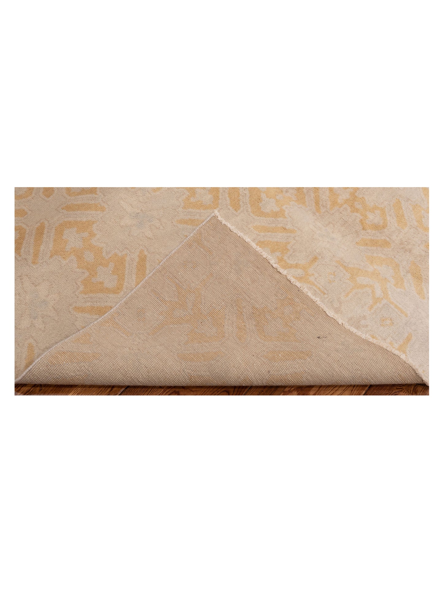 Evren 122198 Beige Gold 6.7x8.2 Hand Knotted Rug