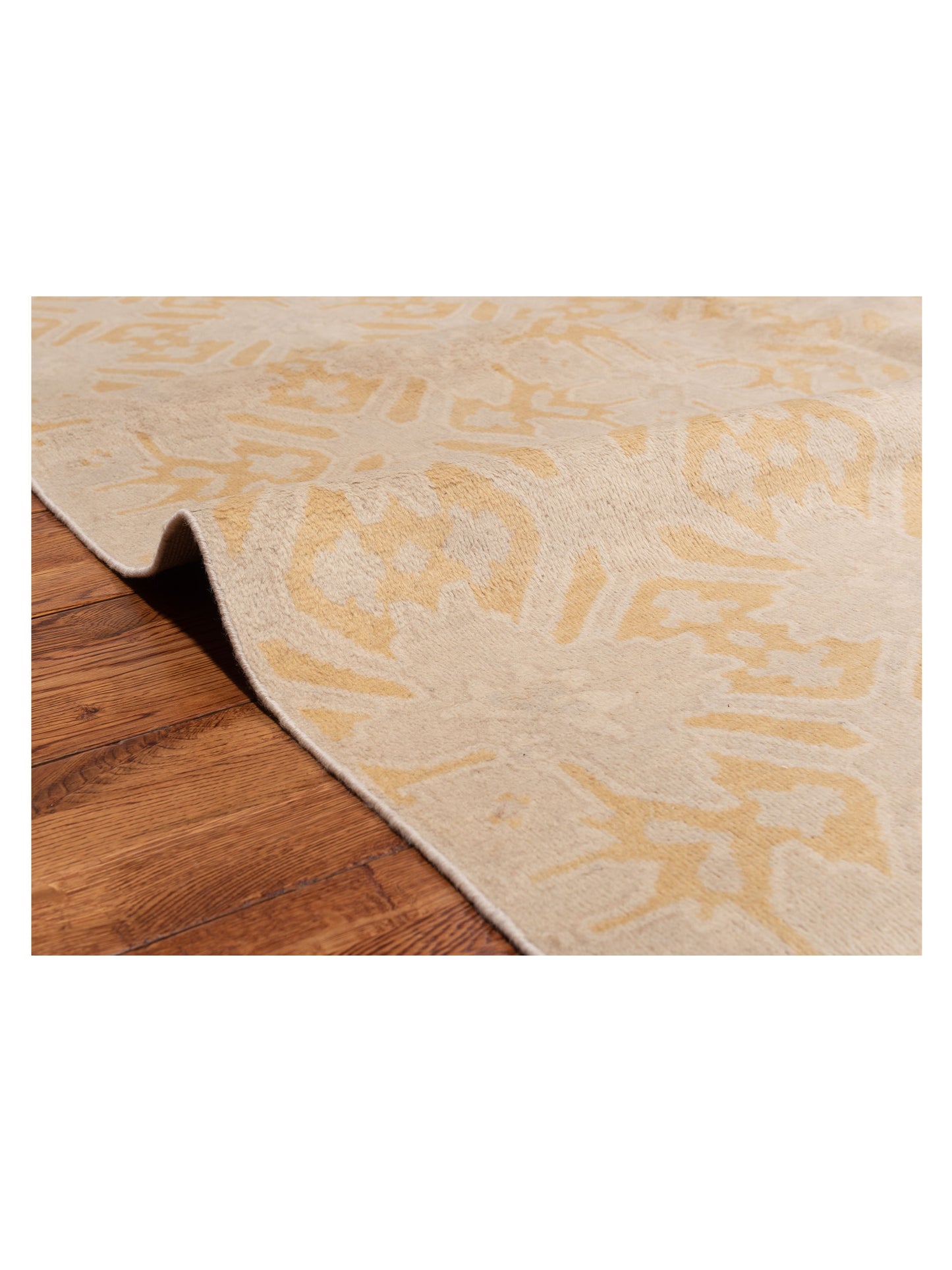 Evren 122198 Beige Gold 6.7x8.2 Hand Knotted Rug