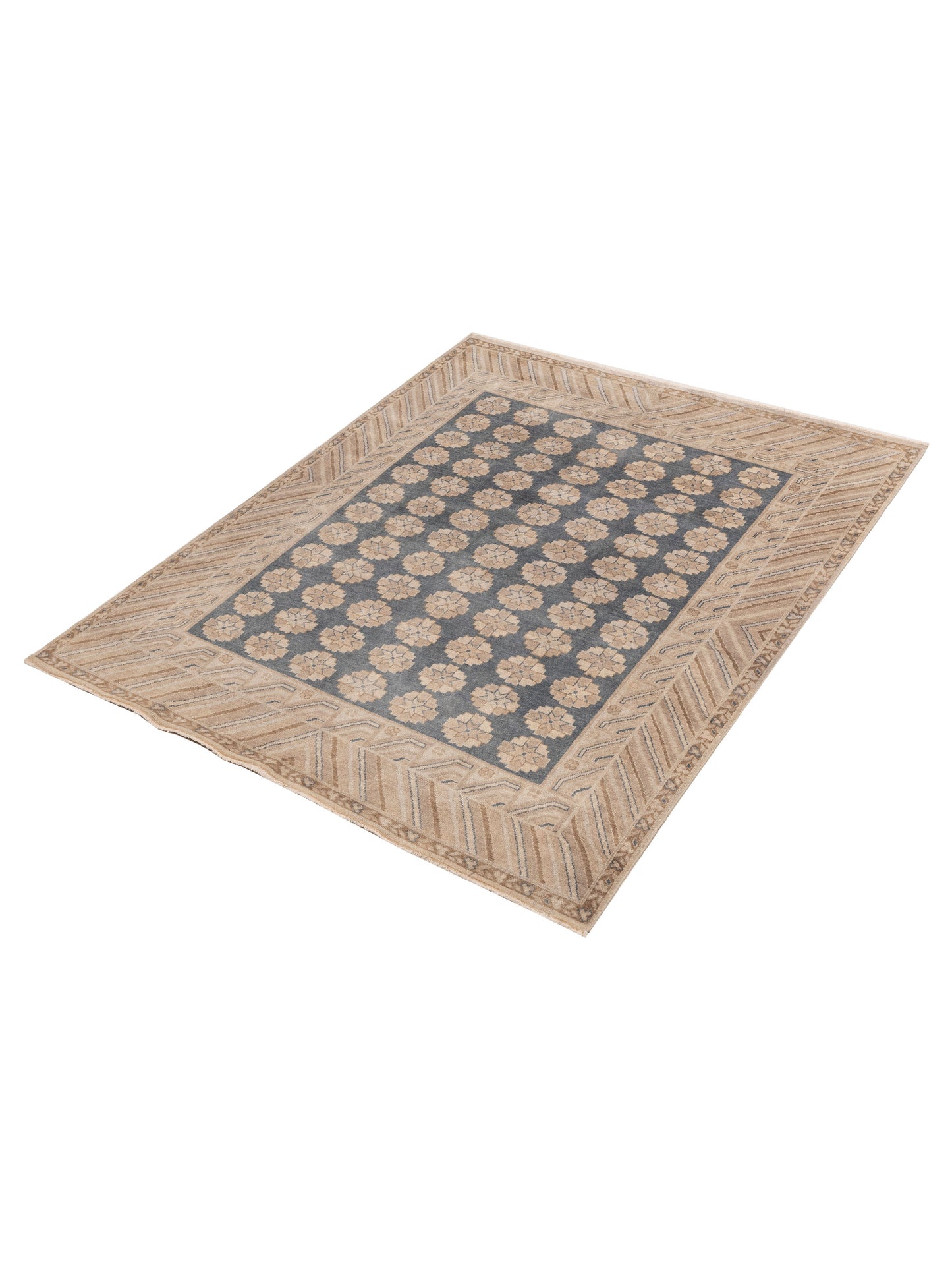 Evren 122208 Dark Gray Brown 6.7x8.2 Hand Knotted Rug