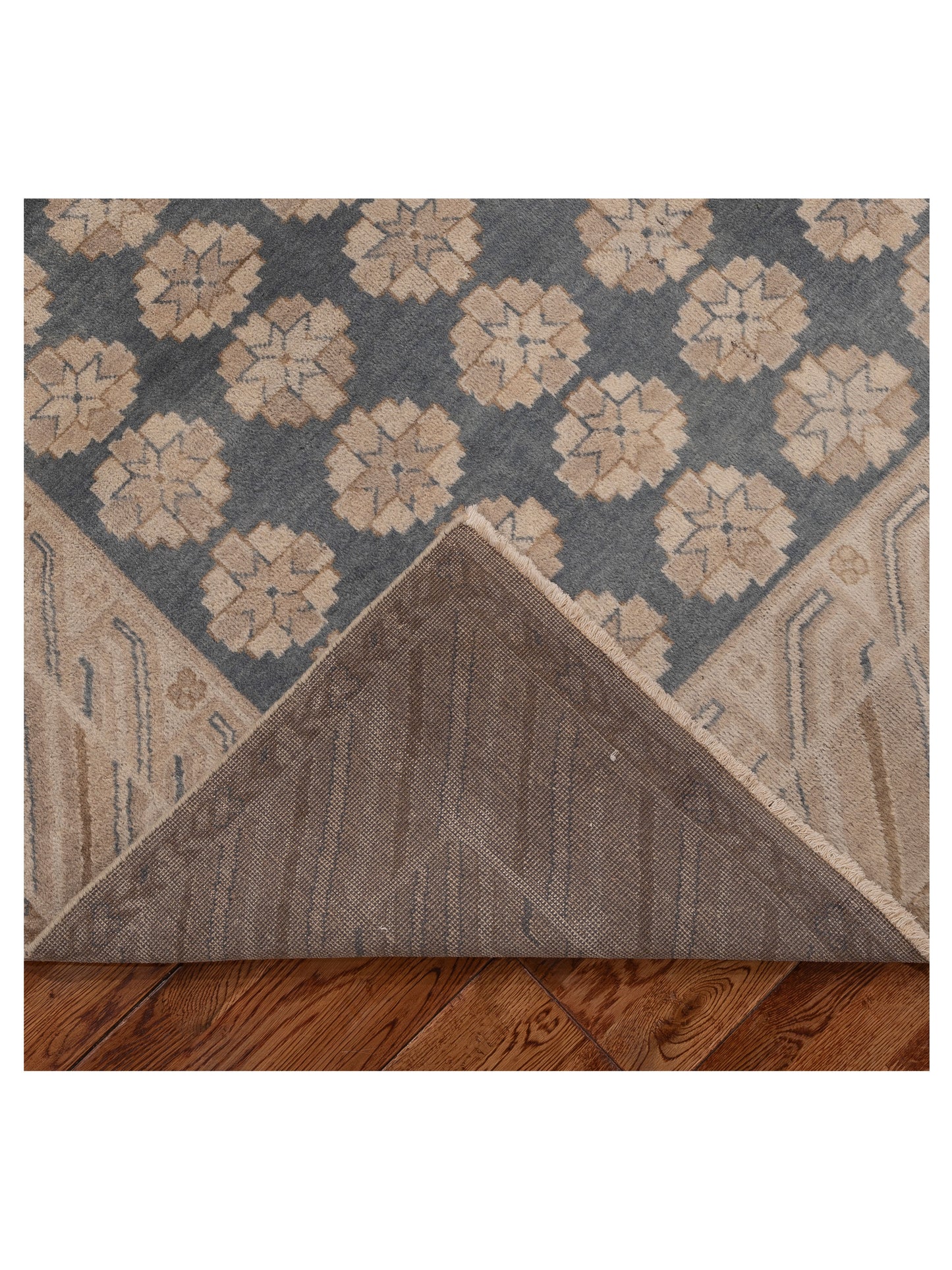 Evren 122208 Dark Gray Brown 6.7x8.2 Hand Knotted Rug