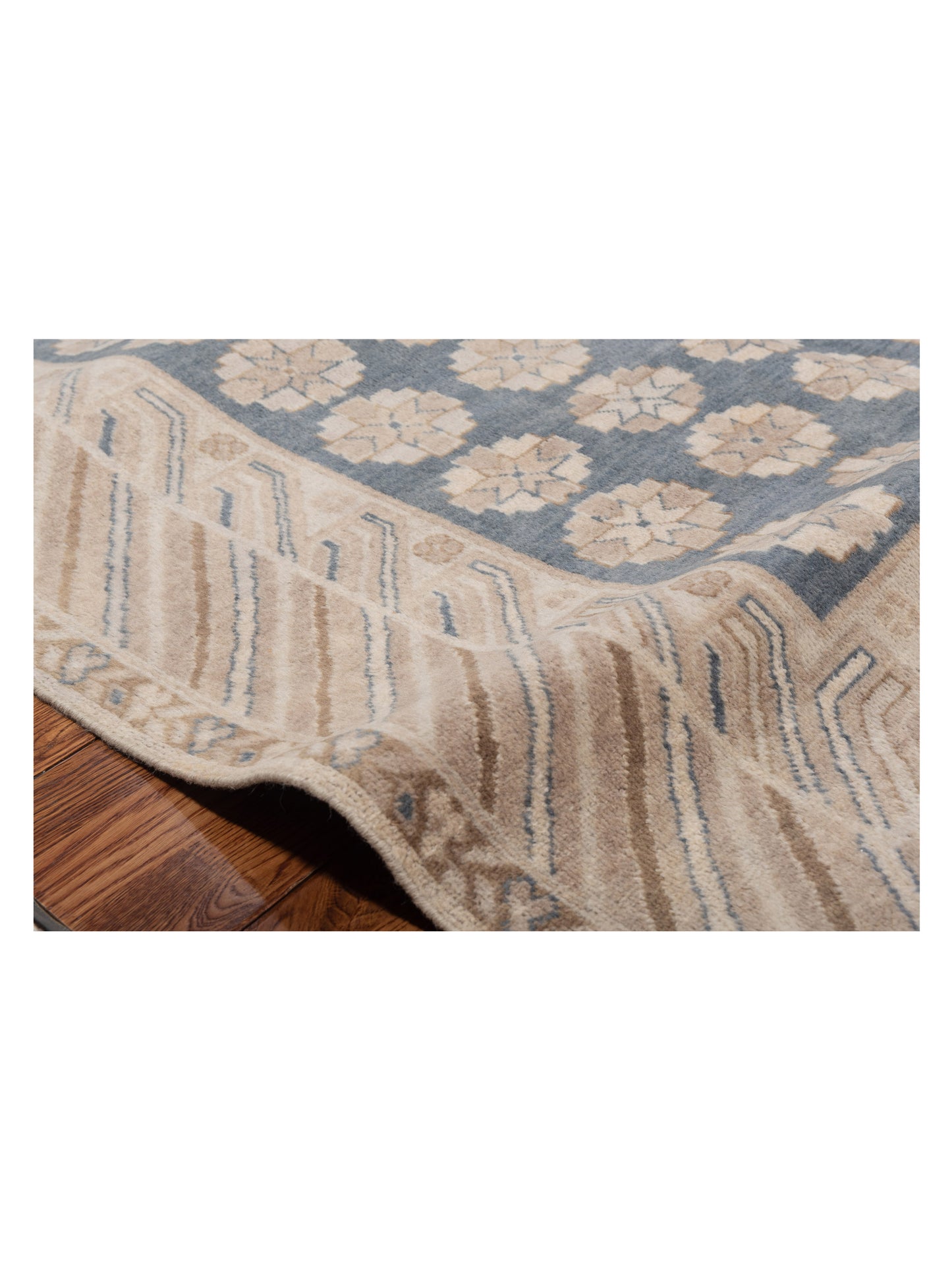 Evren 122208 Dark Gray Brown 6.7x8.2 Hand Knotted Rug