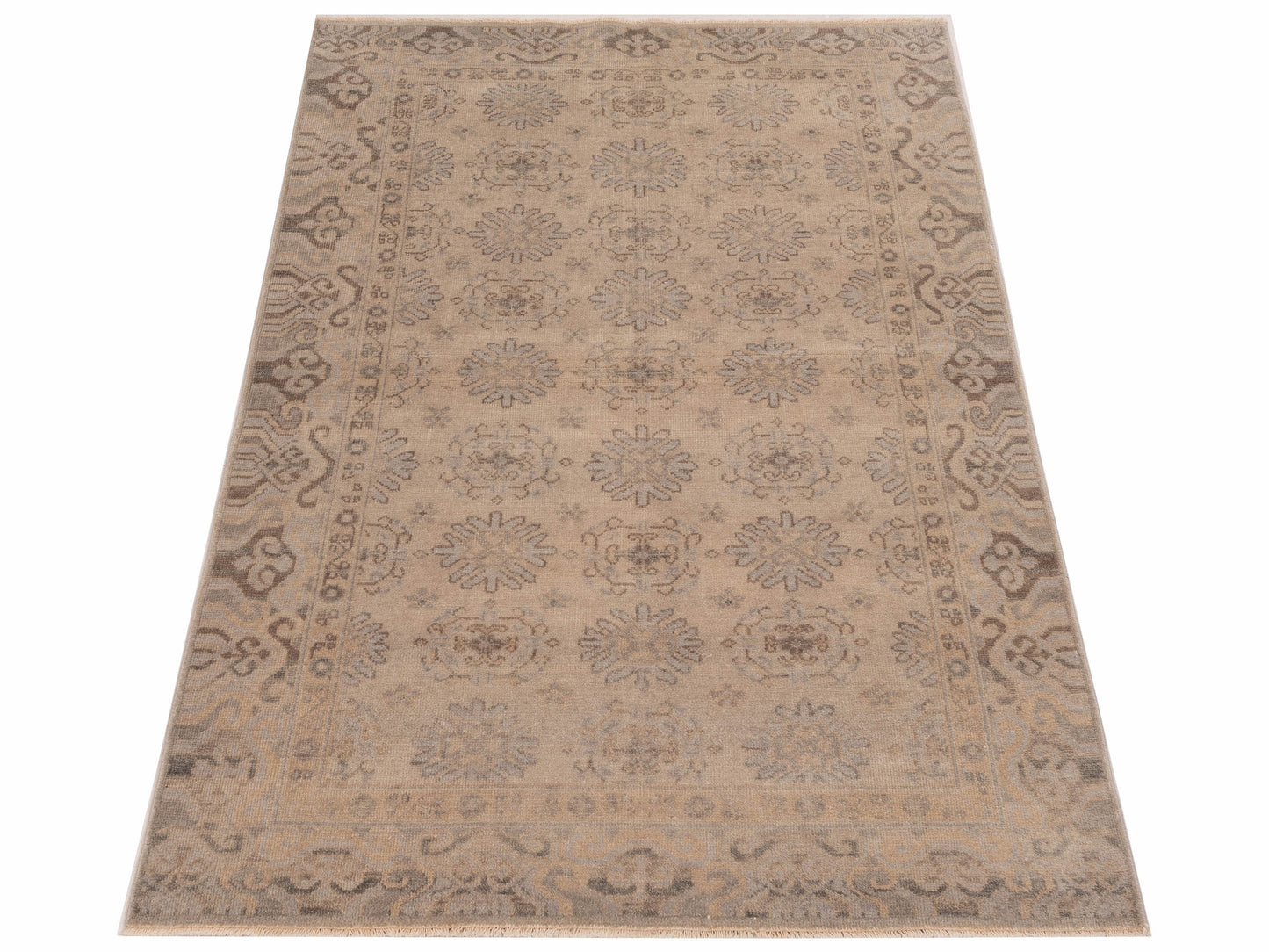 Evren 122212 Gray 4x6 Hand Knotted Rug