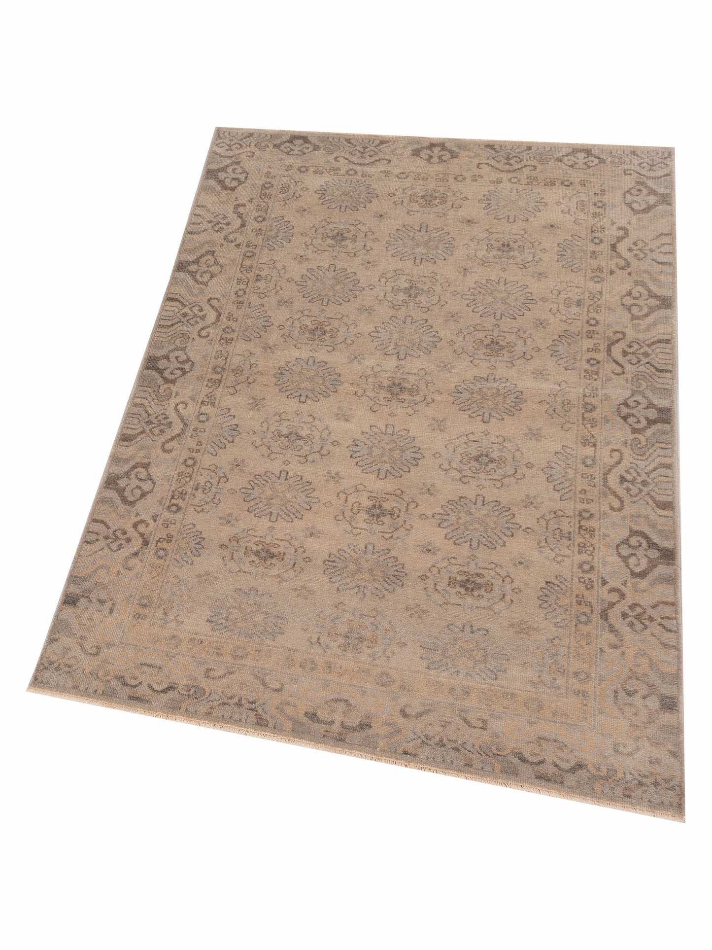 Evren 122212 Gray 4x6 Hand Knotted Rug