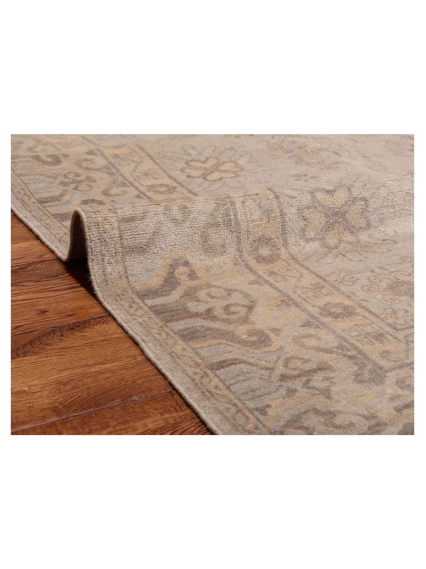 Evren 122215 Gray Beige 6.7x8.2 Hand Knotted Rug