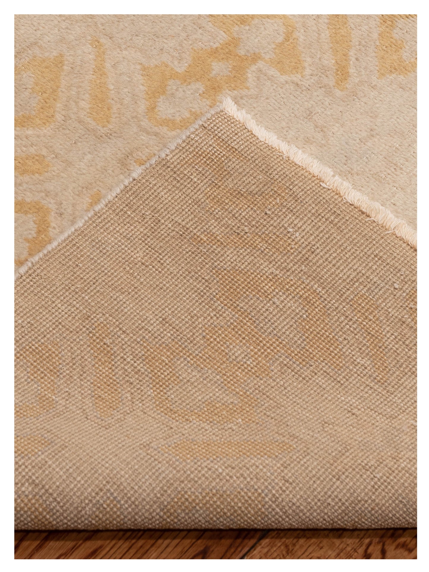 Evren 122218 Beige Gold 5x8 Hand Knotted Rug