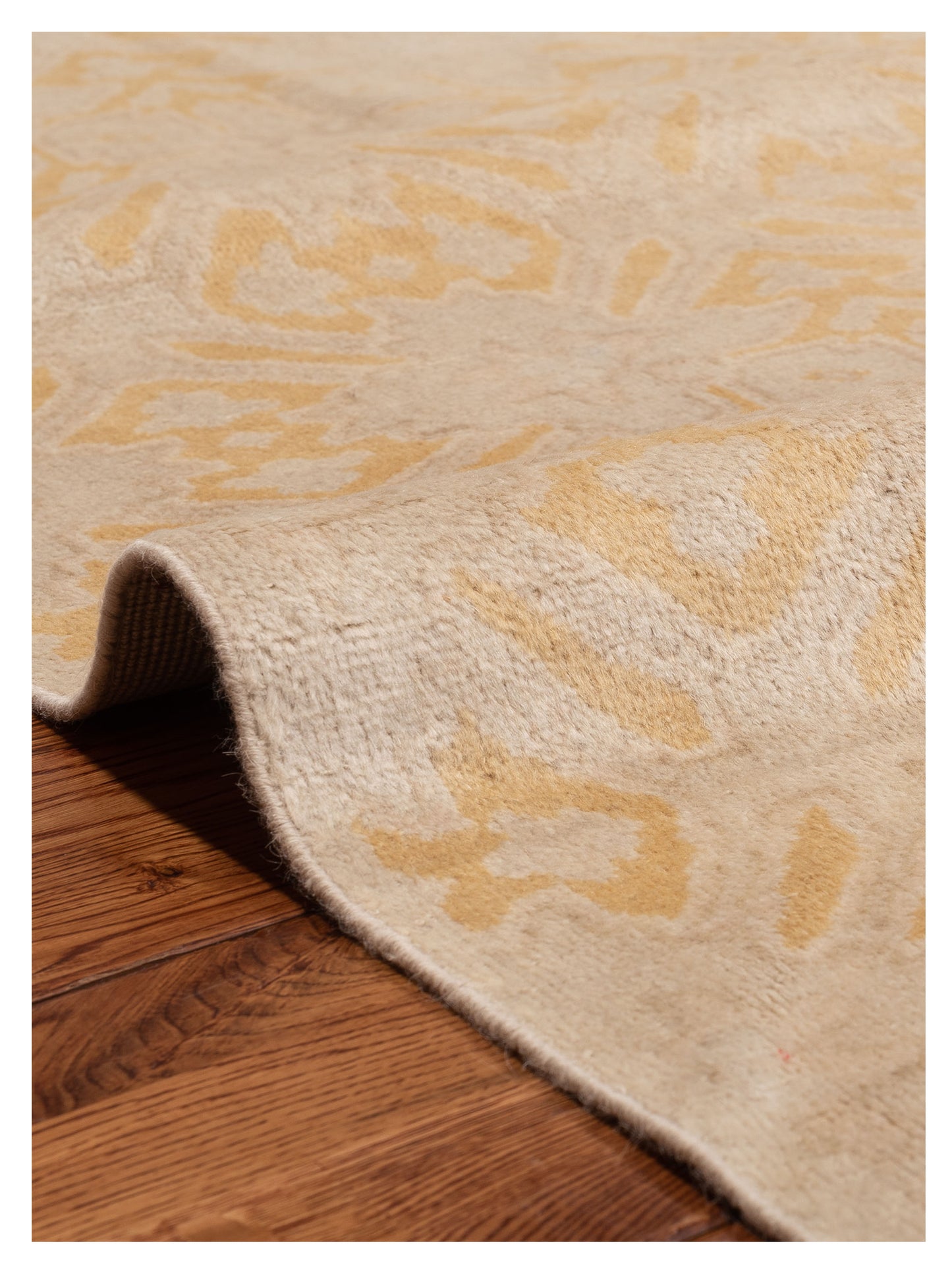 Evren 122218 Beige Gold 5x8 Hand Knotted Rug
