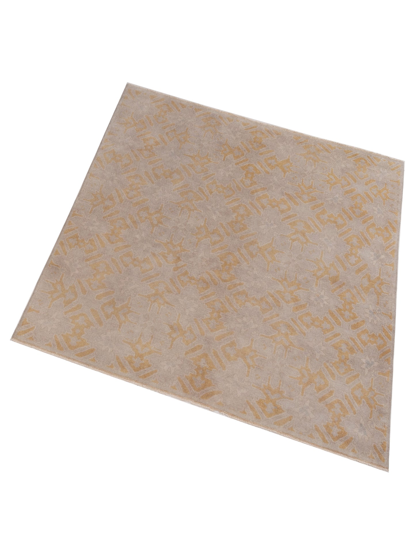 Evren 122219 Beige Gold 6.7x6.7 Hand Knotted Rug