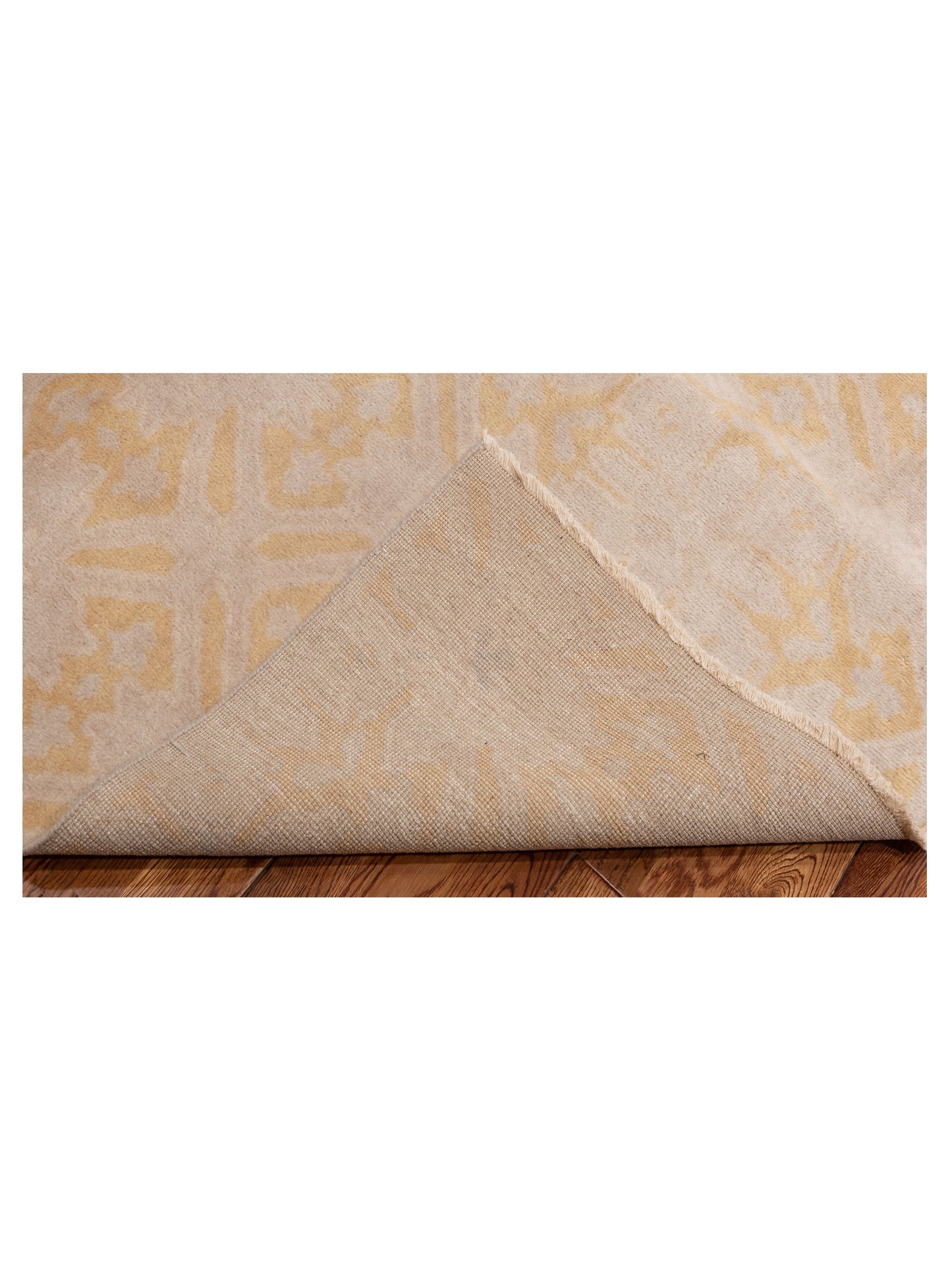 Evren 122219 Beige Gold 6.7x6.7 Hand Knotted Rug