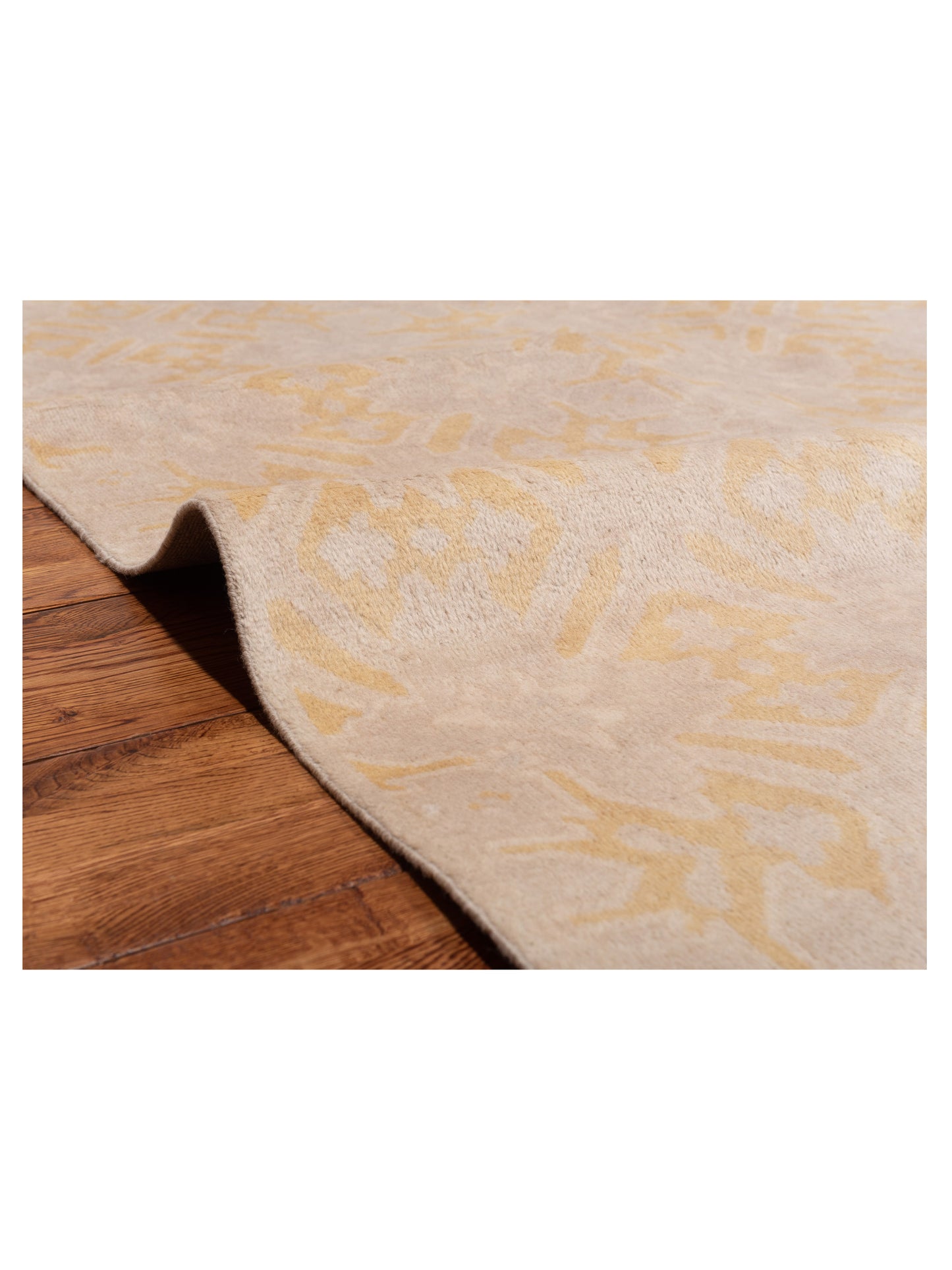 Evren 122219 Beige Gold 6.7x6.7 Hand Knotted Rug