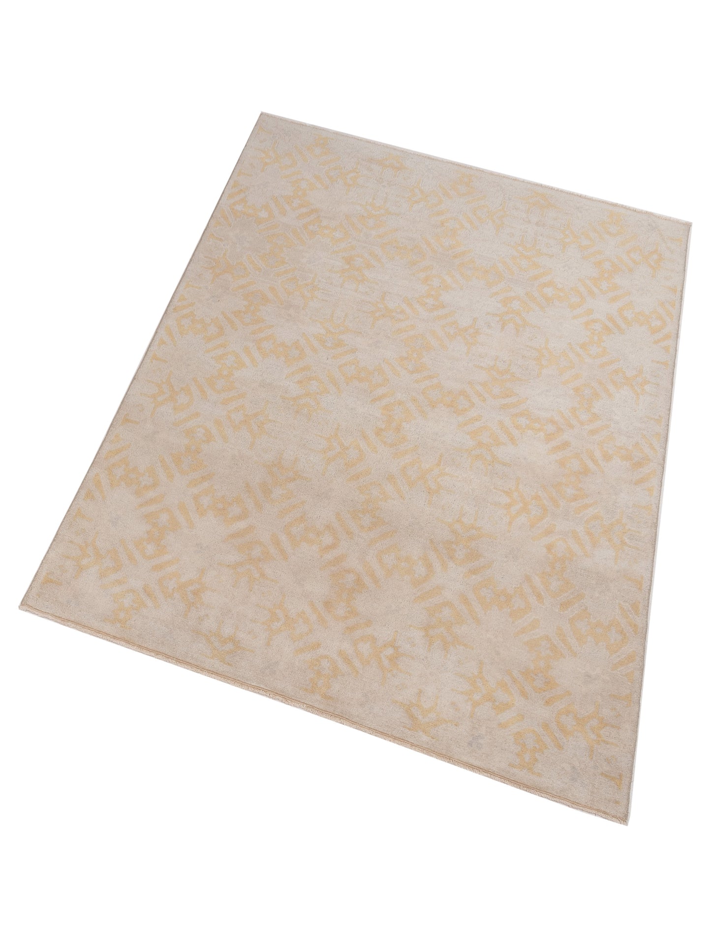 Evren 122220 Silver Gold 6.7x8.2 Hand Knotted Rug