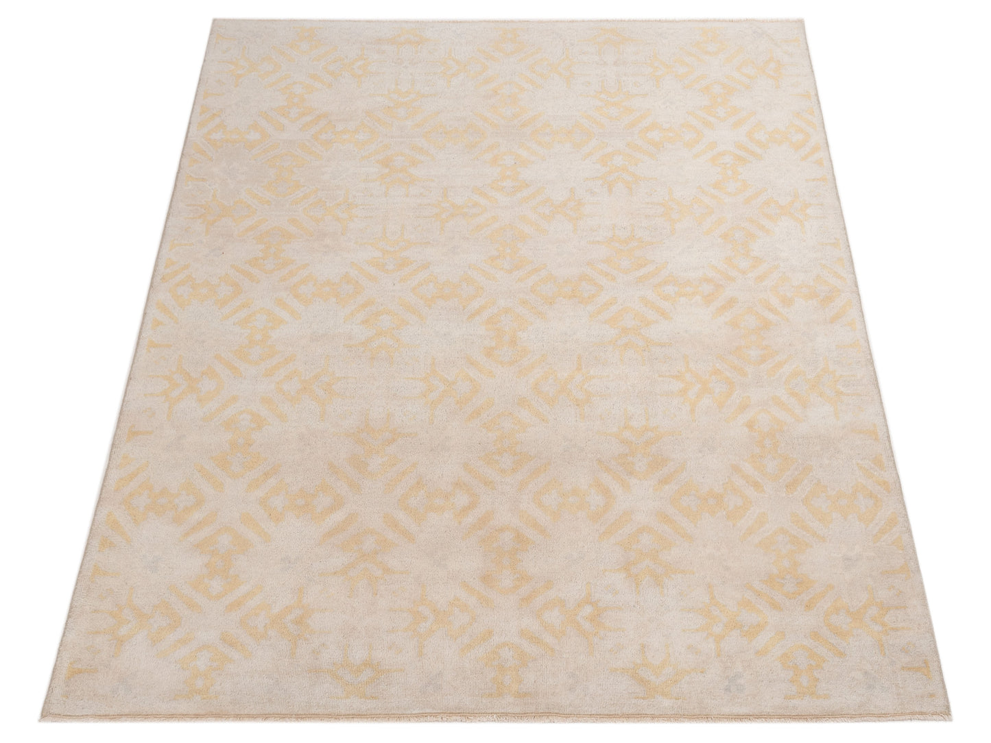 Evren 122220 Silver Gold 6.7x8.2 Hand Knotted Rug