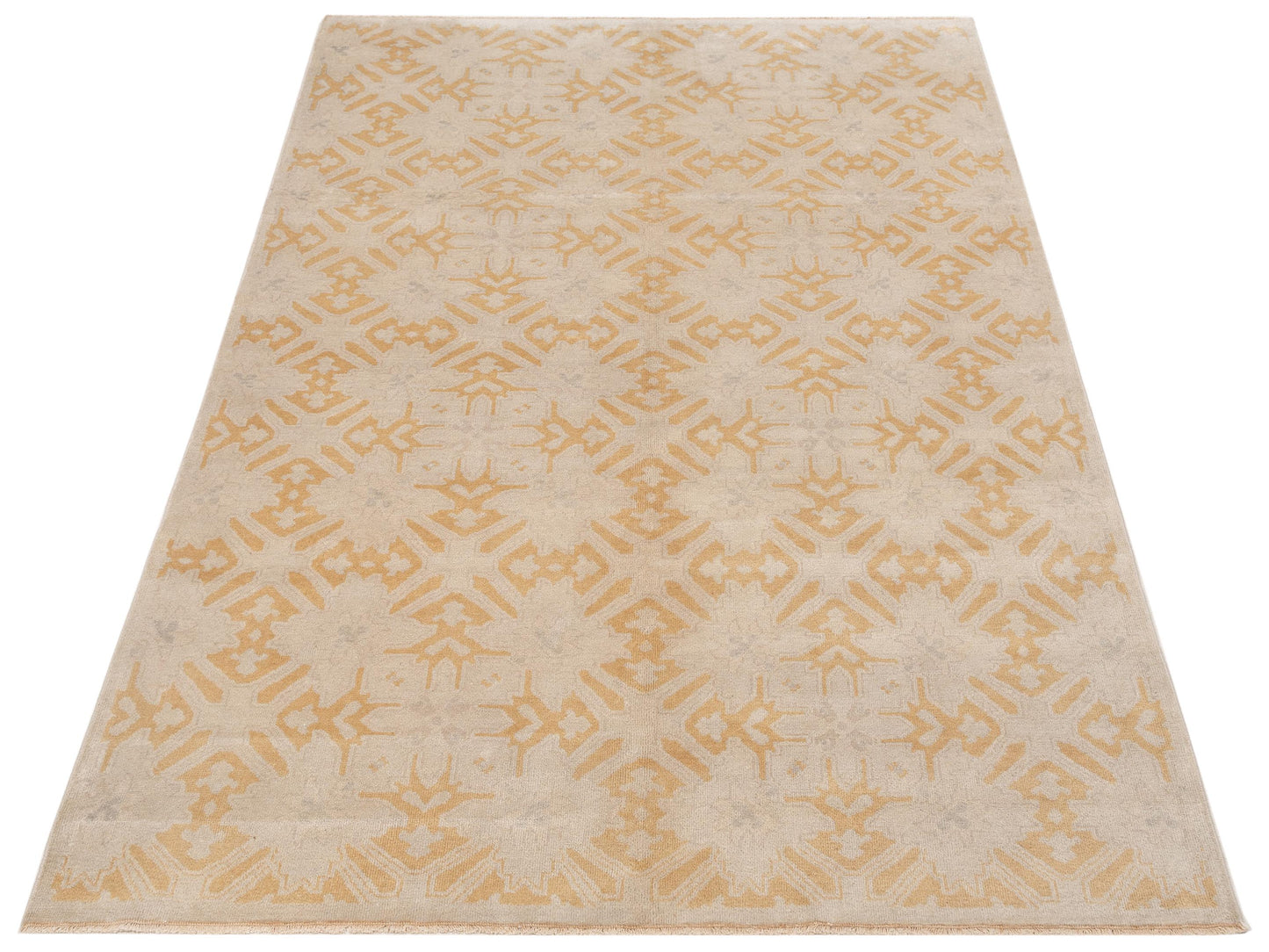 Evren 122221 Silver Gold 6x9 Hand Knotted Rug