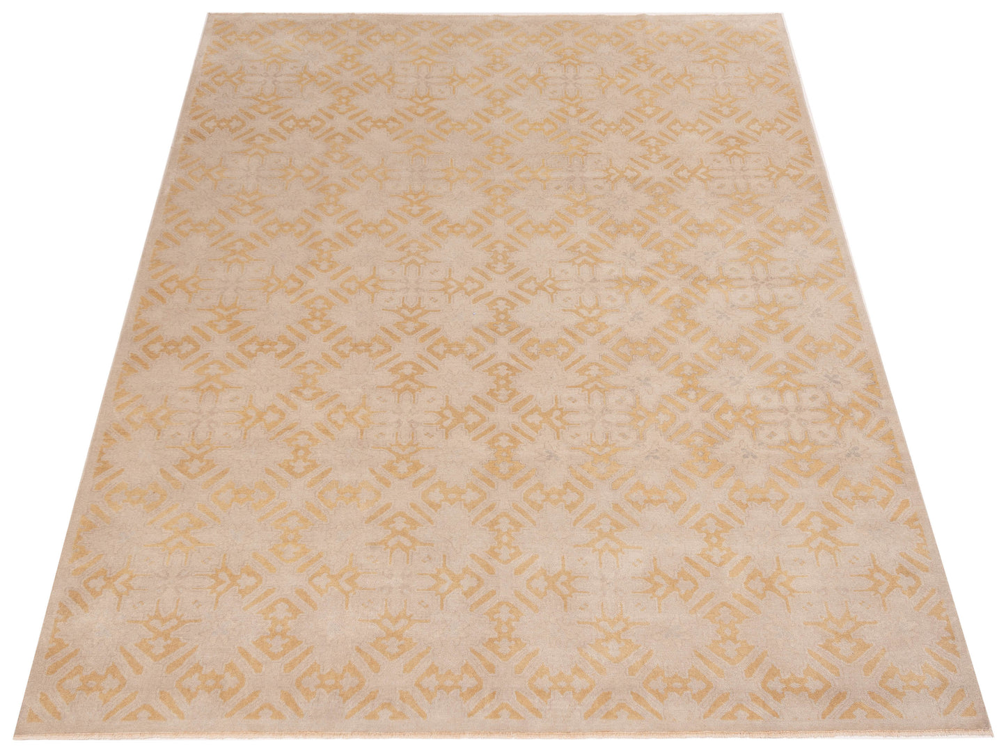 Evren 122224 Silver Gold 9x12 Hand Knotted Rug