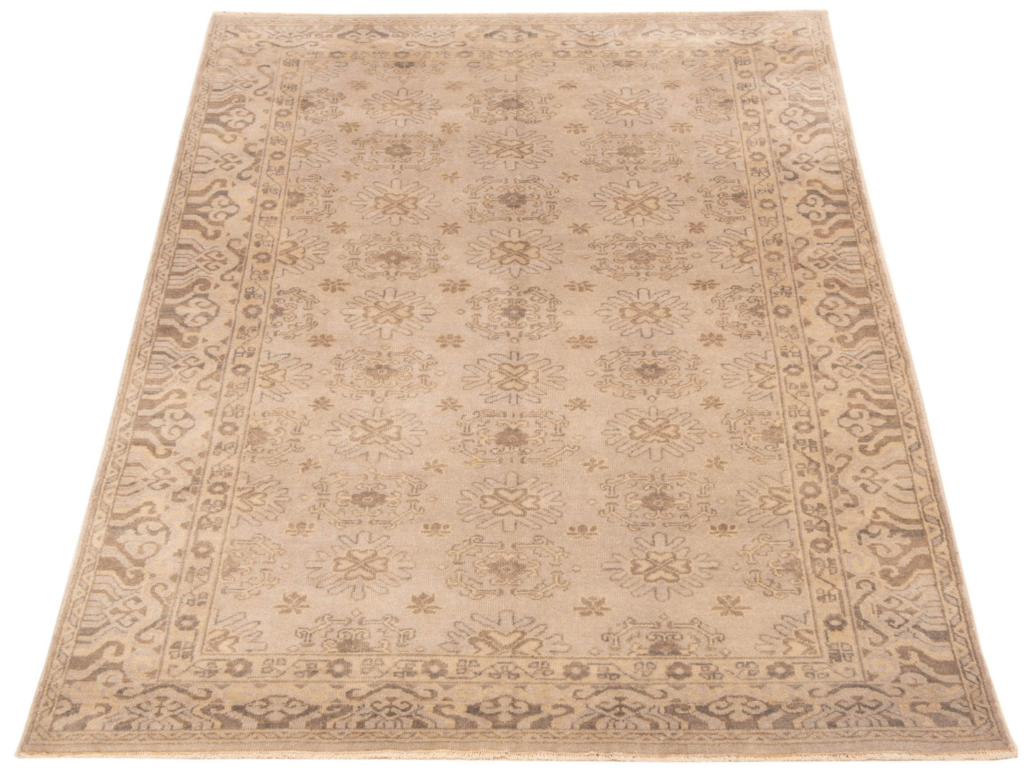 Evren 122231 Silver Silver 5x8 Hand Knotted Rug