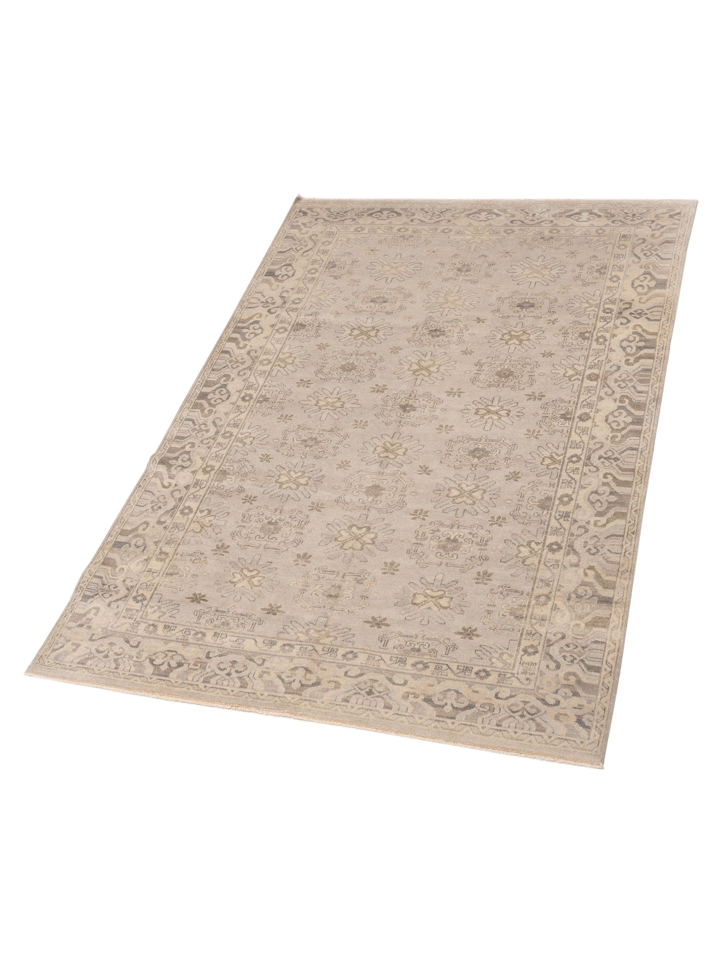 Evren 122235 Silver Beige 6x9 Hand Knotted Rug