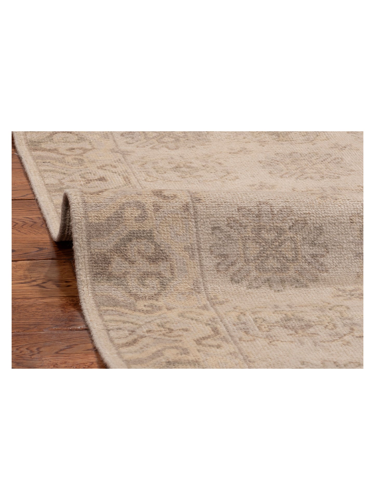 Evren 122260 Beige Brown 2.6x8 Hand Knotted Rug