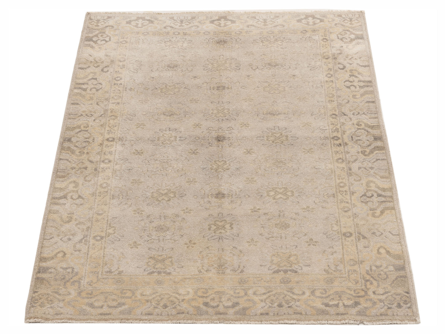 Evren 122270 Silver Gold 4x6 Hand Knotted Rug