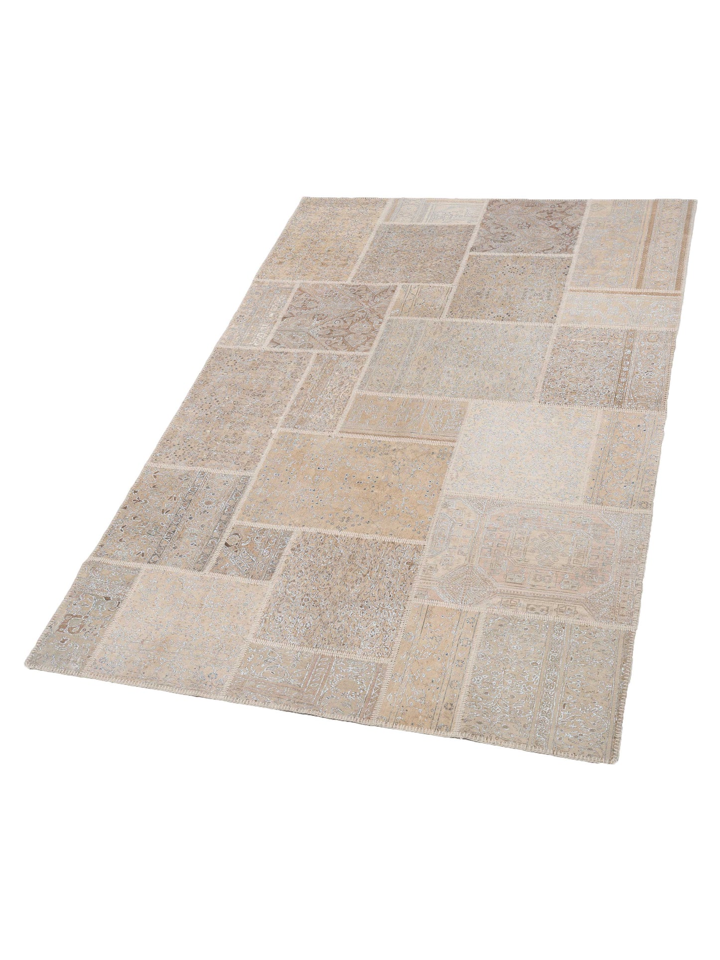 Turkish Vestige Patchwork 122321 Natural 6.7x9.10 Hand Knotted Rug