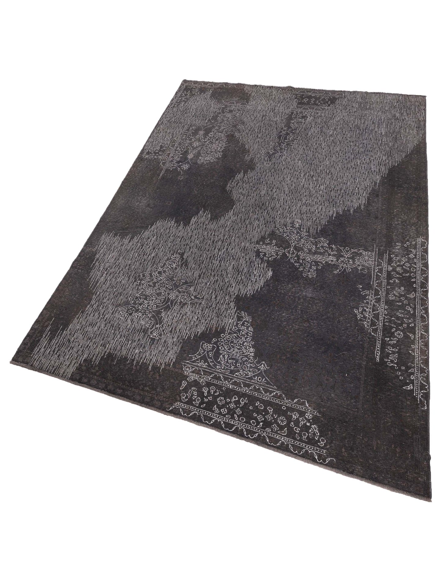 Vintage 122322 Dark Gray 6.5x9.6 Hand Knotted Rug