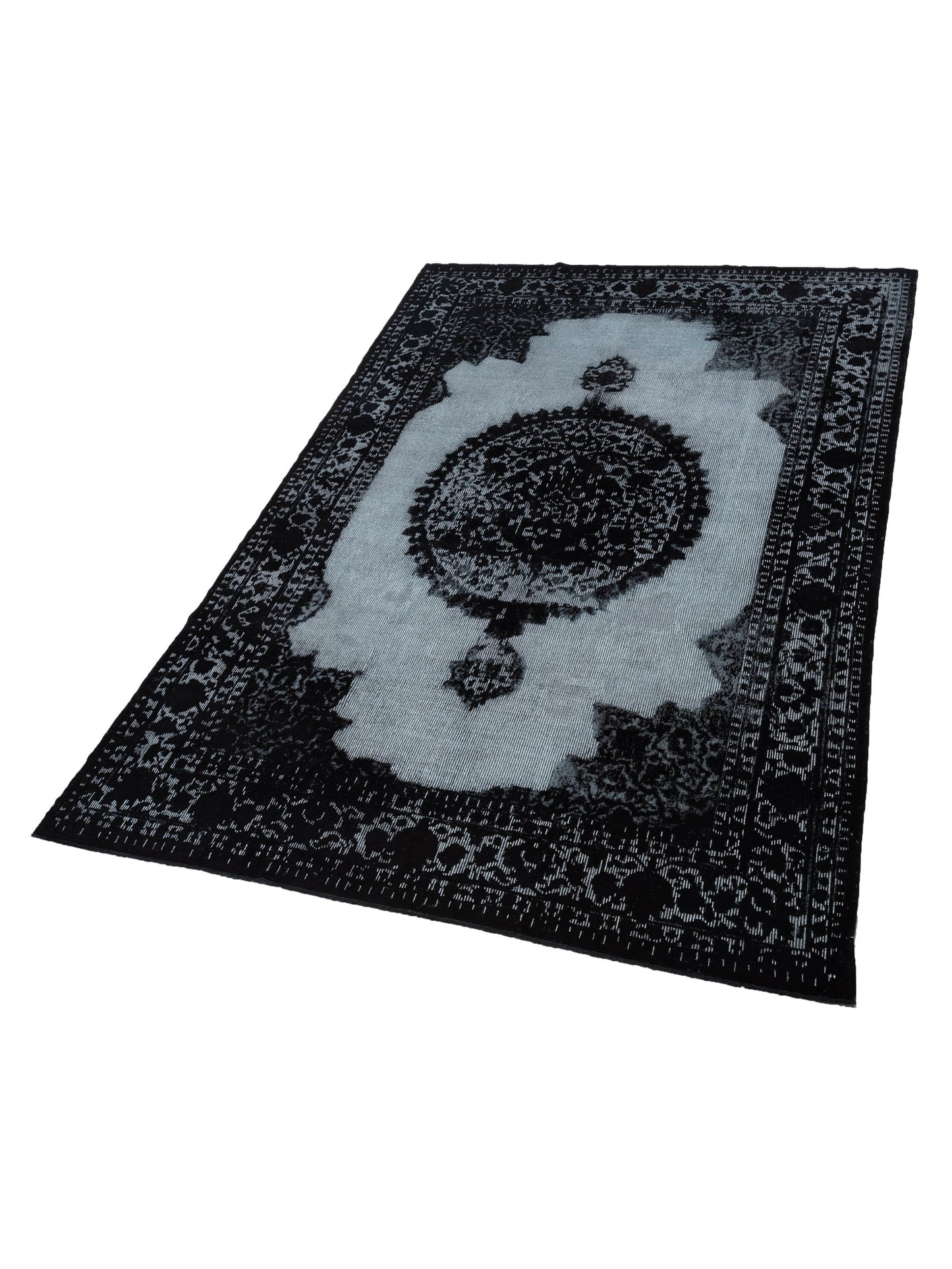 Vintage 122327 Black 8.7x13 Hand Knotted Rug