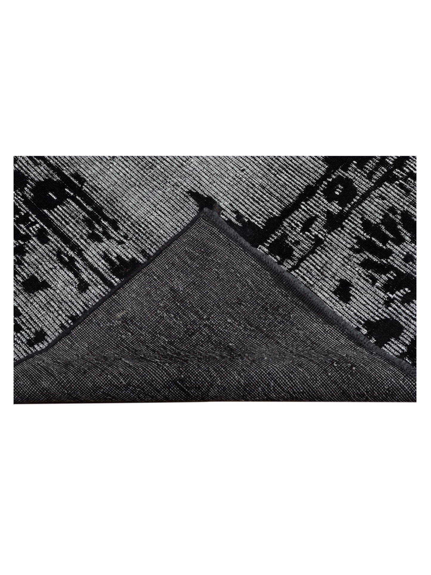 Vintage 122328 Silver Black 7.11x11.5 Hand Knotted Rug